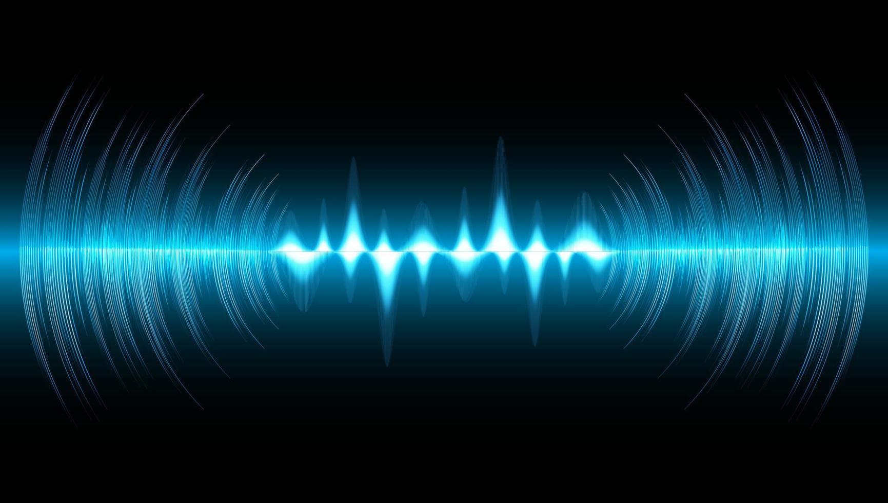 Sound waves oscillating dark light vector