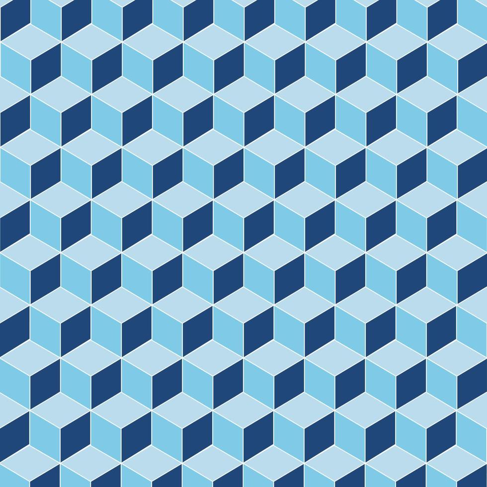 Hexagon of blue color geometric cubes abstract background. vector