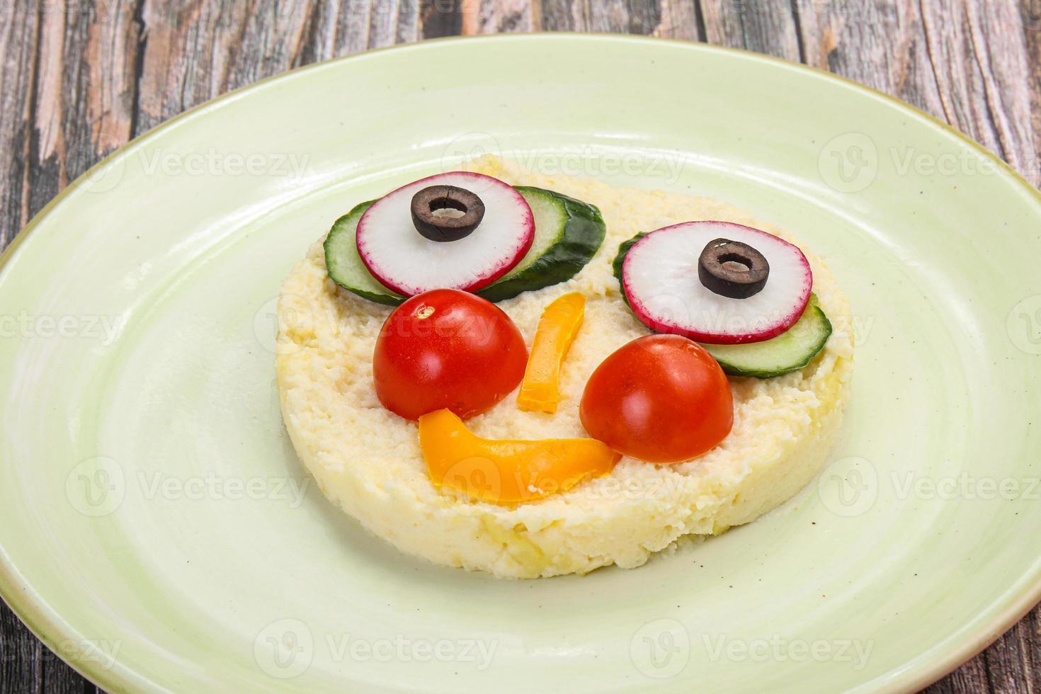 Mashed potato served for kids photo