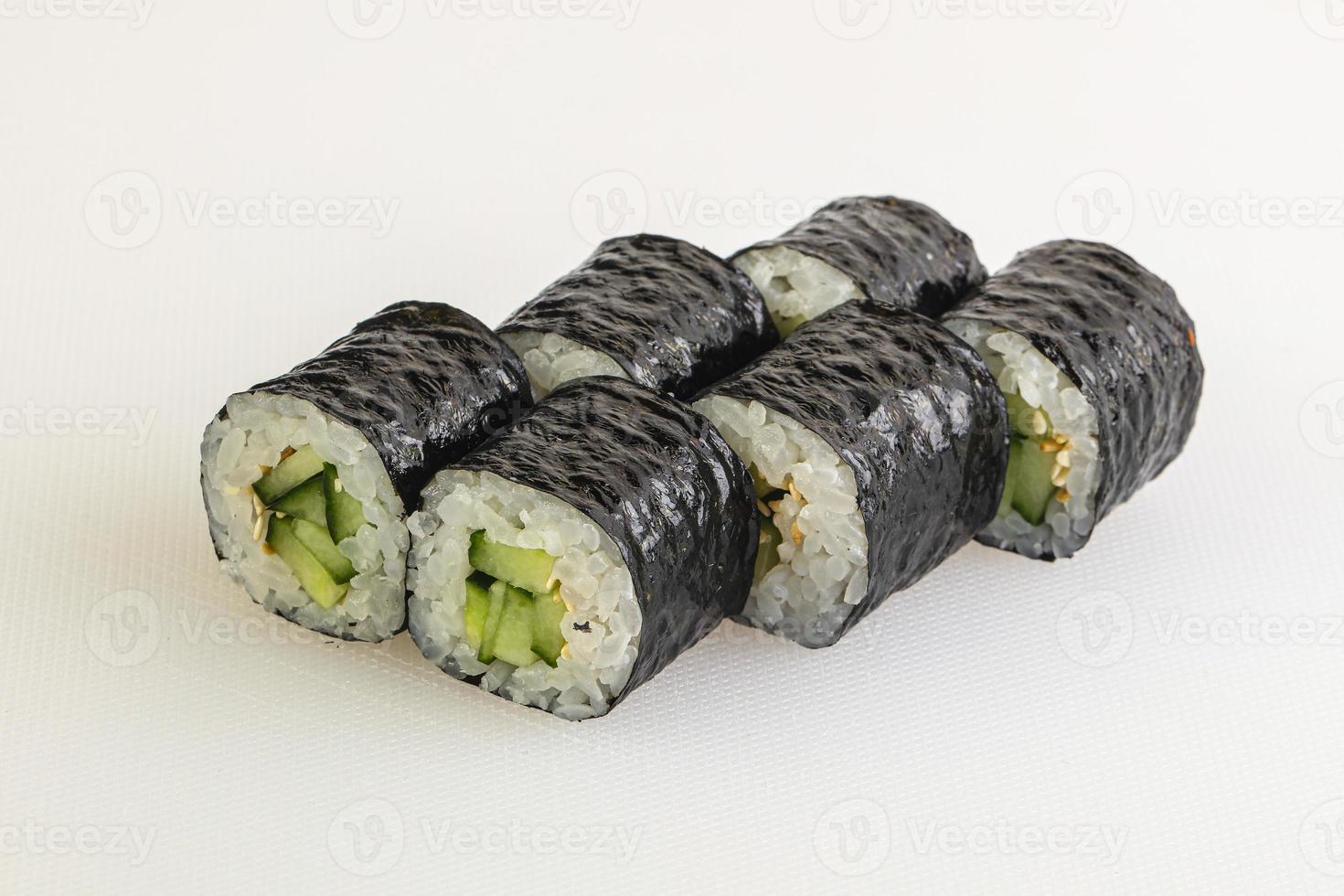 Japanese vegan roll with cucumber photo