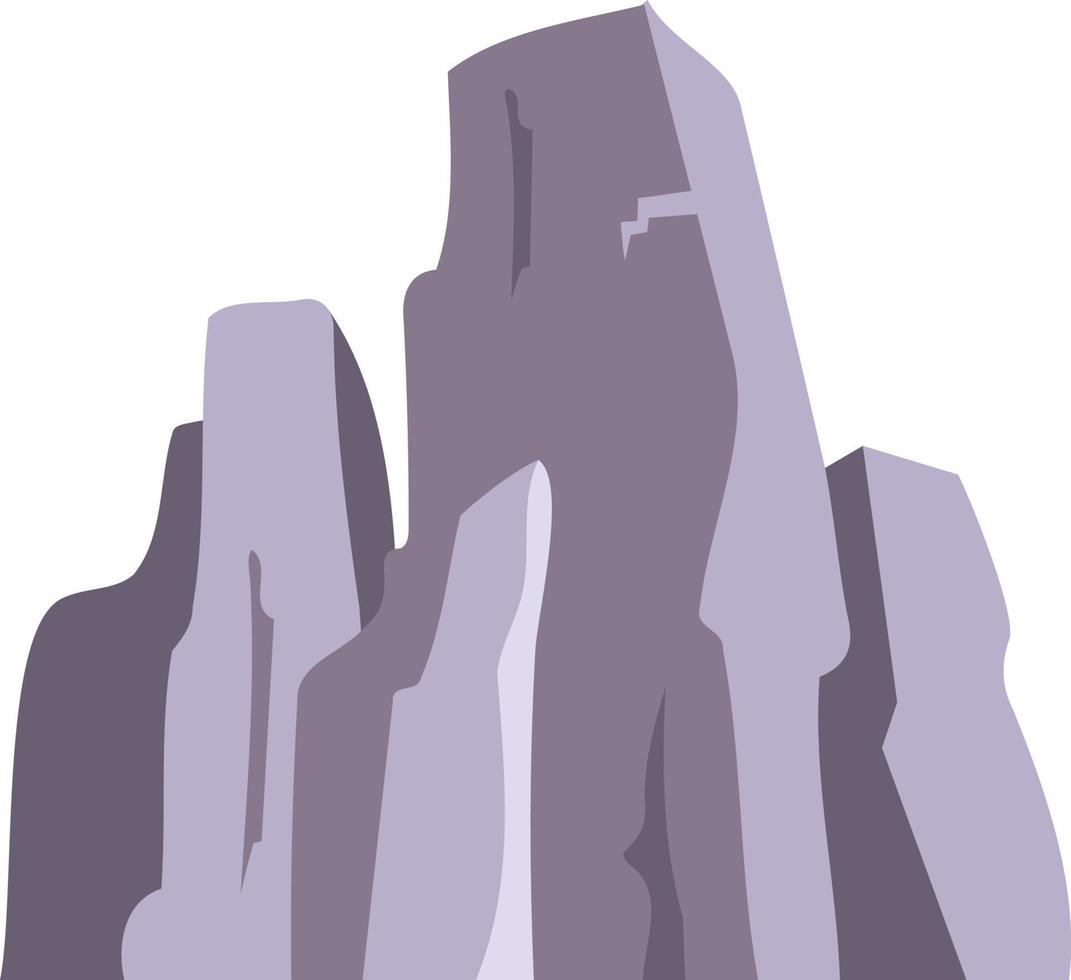 Mountain peak semi flat color vector object. Full sized item on white