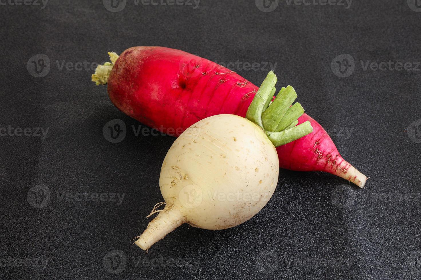 Fresh vegetable - daikon for vegan cuisine photo