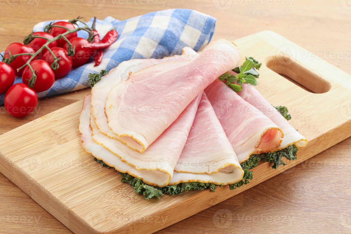 Pork ham snack over board photo