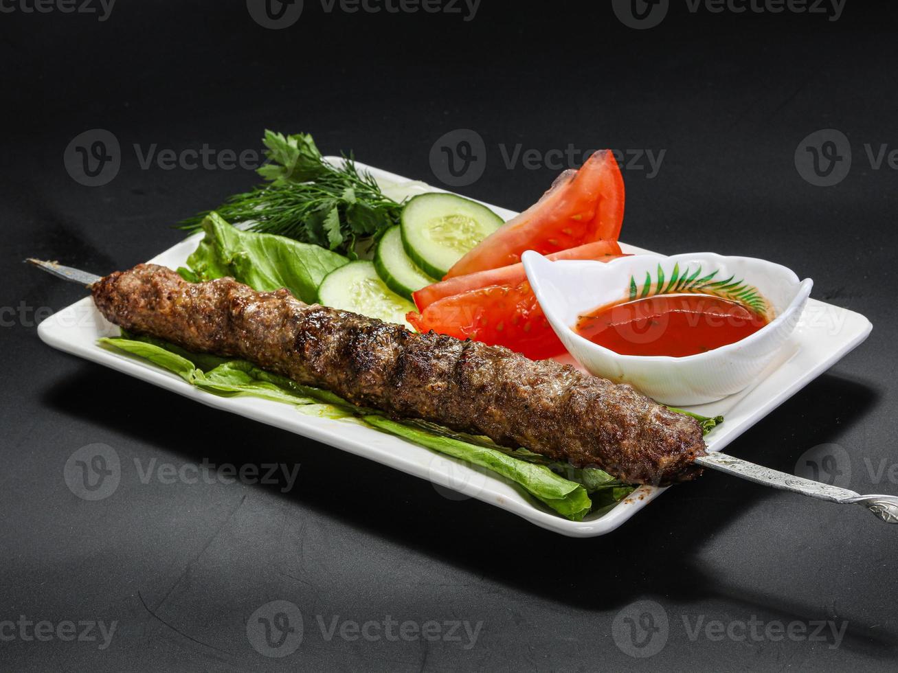 Beef kebab with minced meat photo