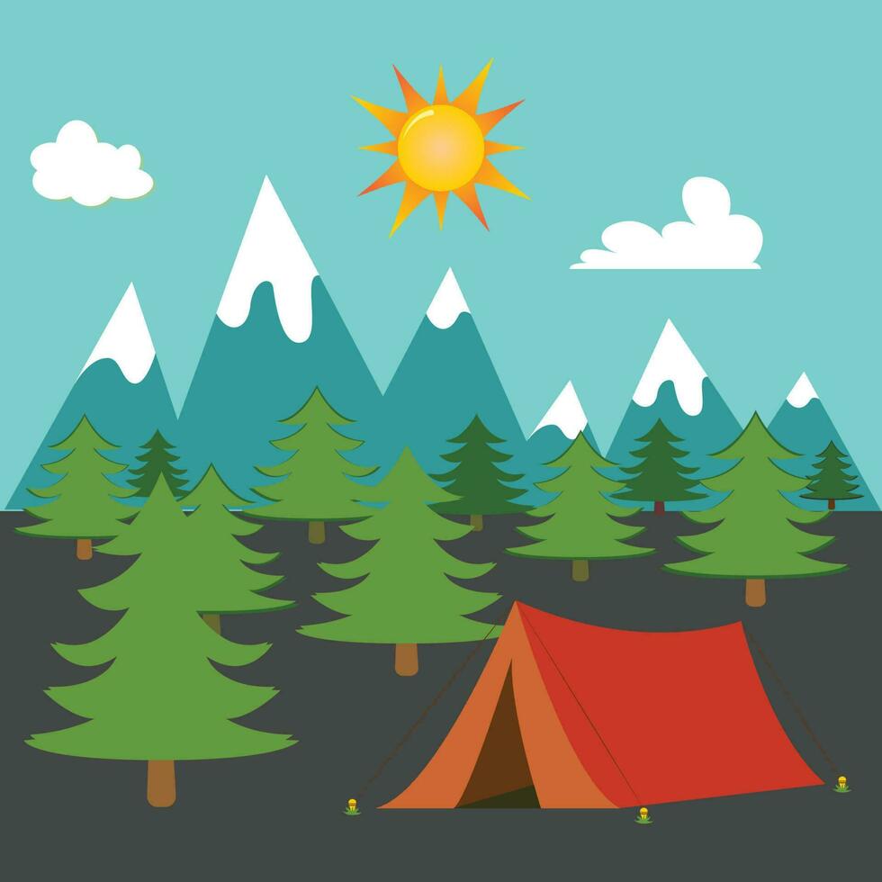 Camping in the great outdoors vector