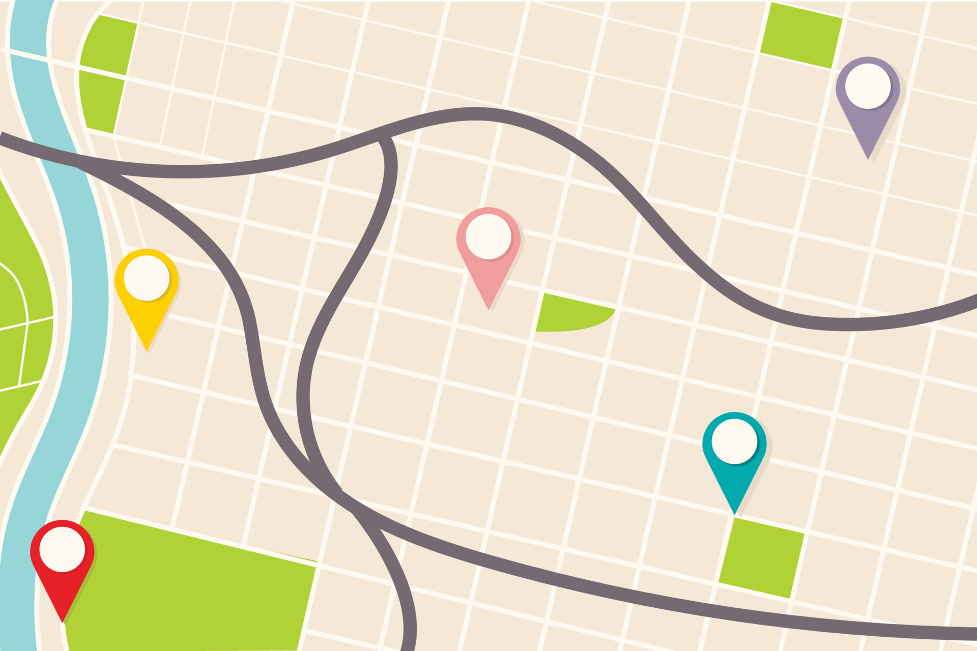 Infographic City Map With Pins Vector Art At Vecteezy