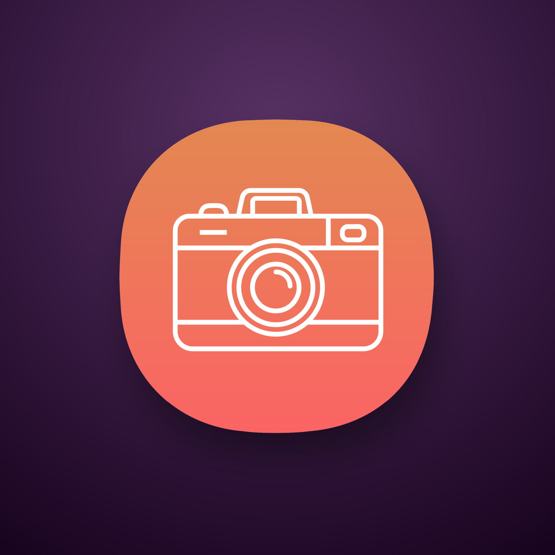Photo camera app icon. Photography. Taking pictures. UI UX user
