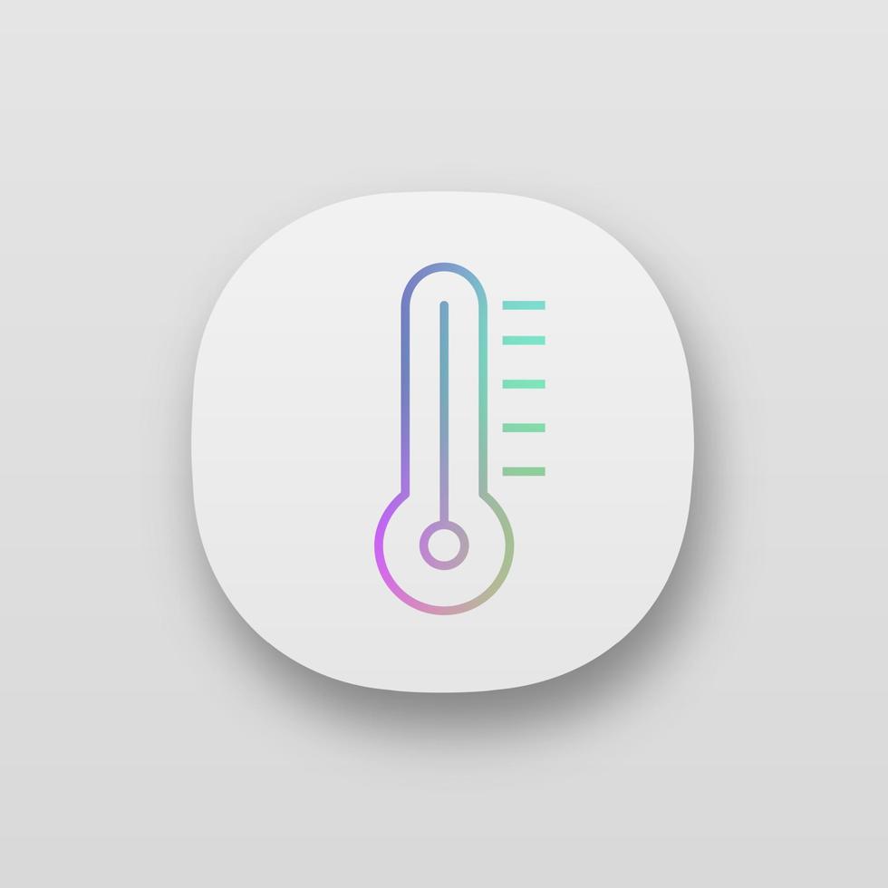 Thermometer app icon. Air temperature measurement. UI UX user interface. Web or mobile application. Vector isolated illustration
