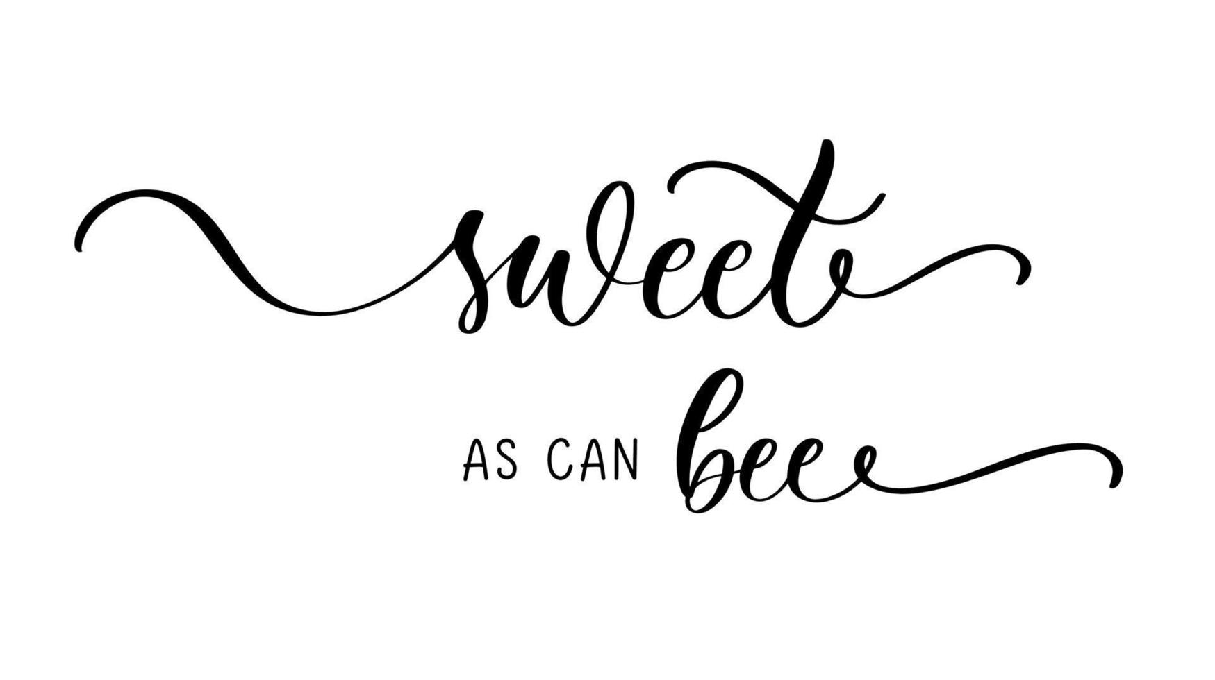 dulce como puede frase de abeja con abeja. lindo diseño de tarjeta para baby shower, niño o niña, diseño de tarjeta de ilustración de vector de cumpleaños, felicitación de pancarta, símbolo de logotipo de bebé, insignia de etiqueta de impresión de signo.