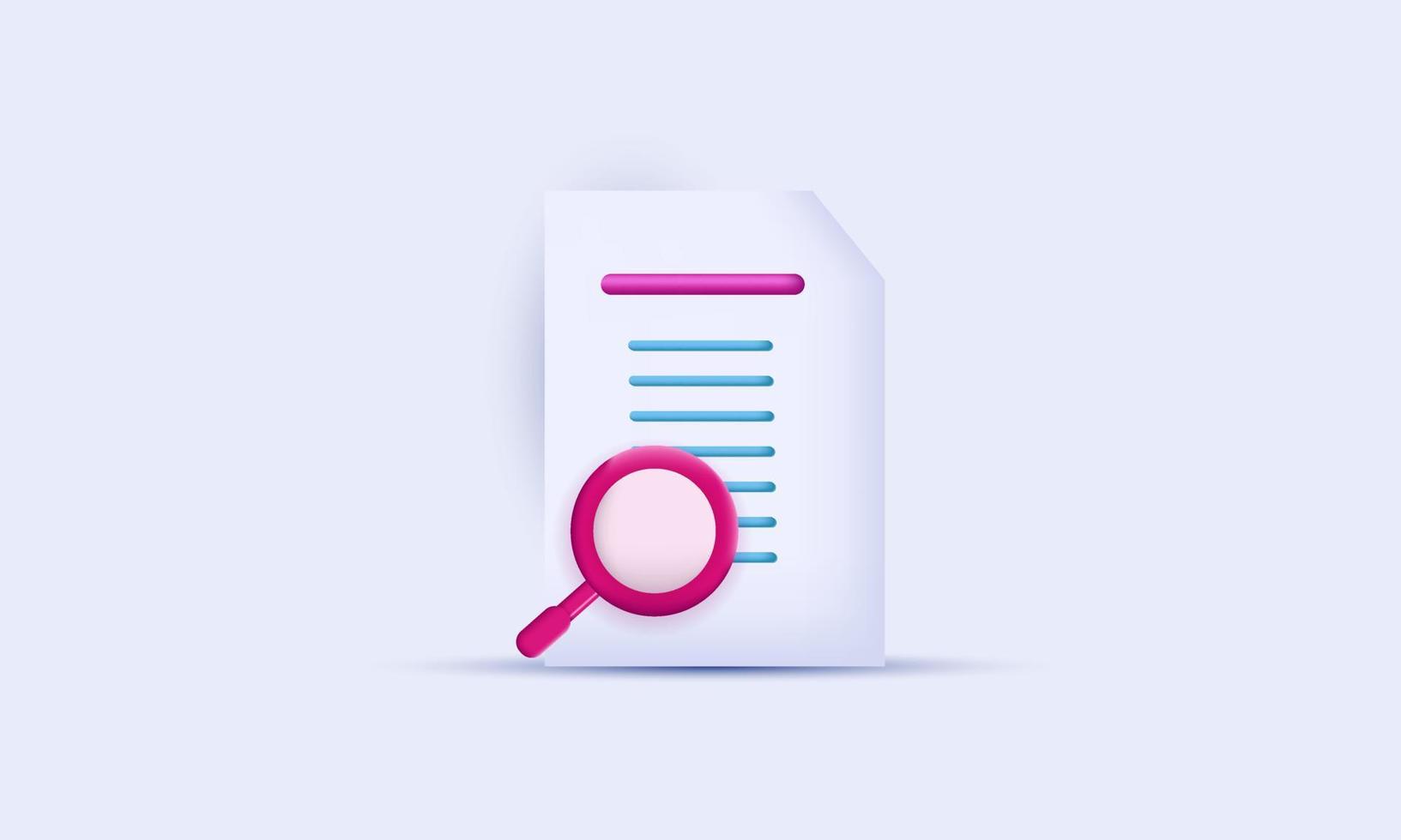 vector search file document icon shape symbol 3d rendering isolated on