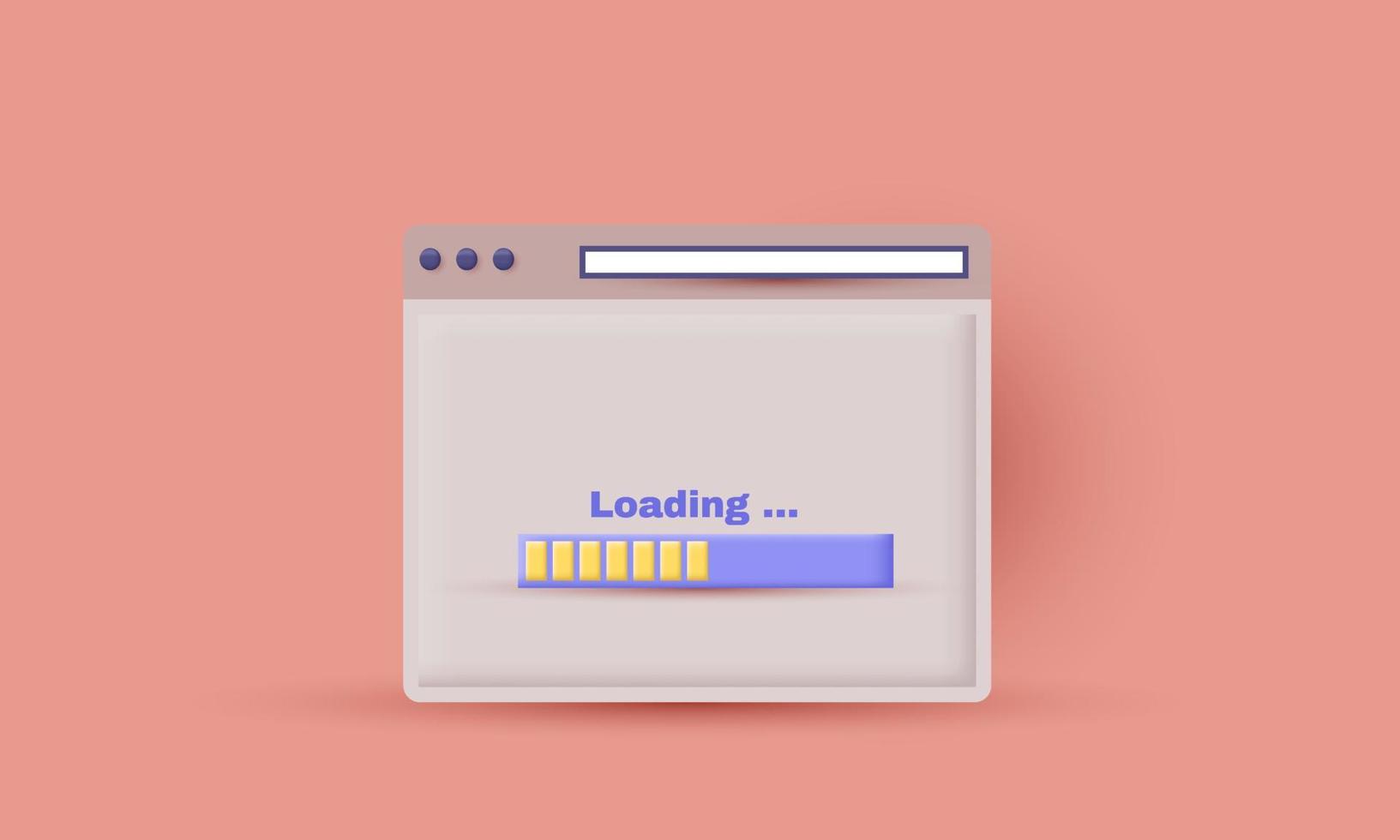 3d rendering download window interface  isolated on vector