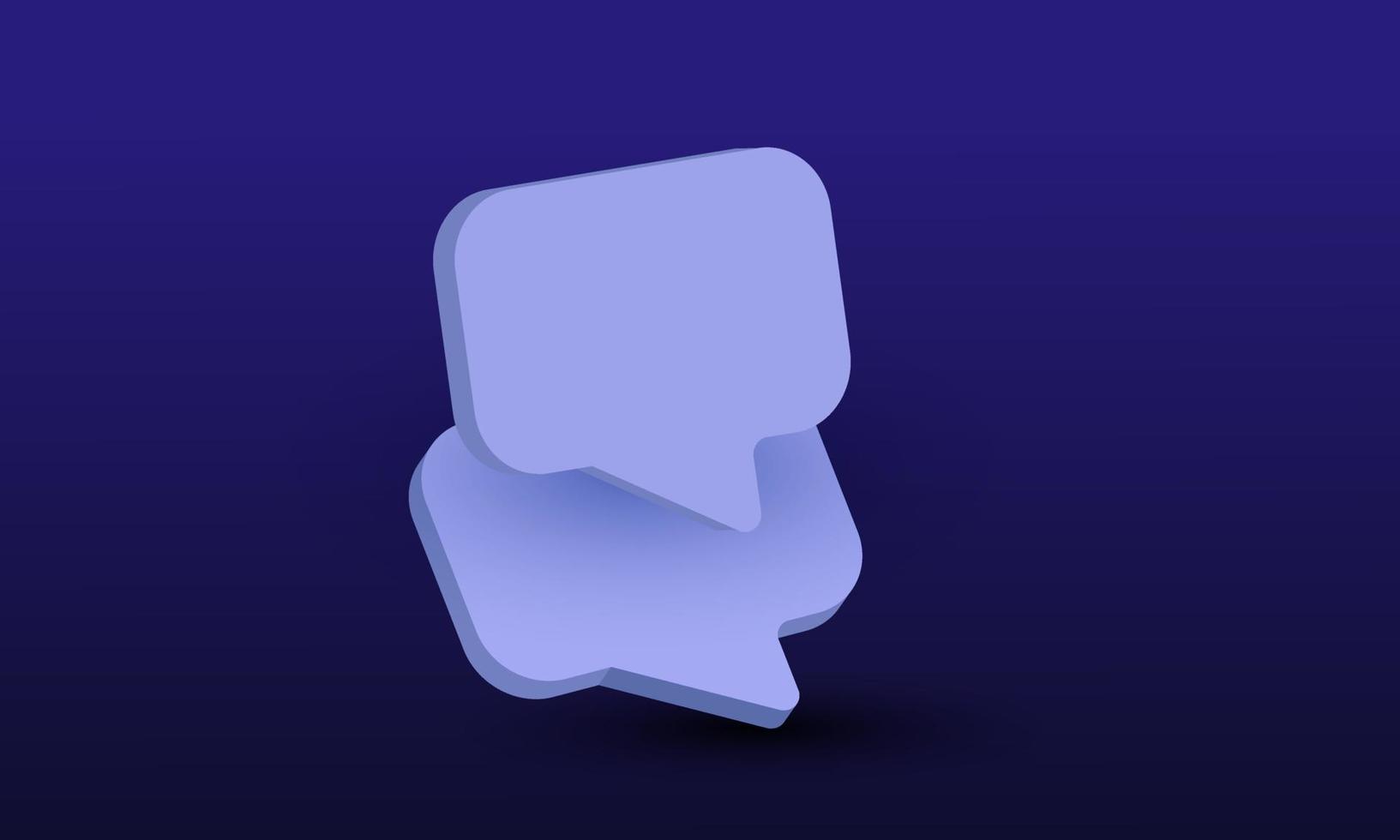 3d mensaje en blanco notificación símbolo o icono de redes sociales vector