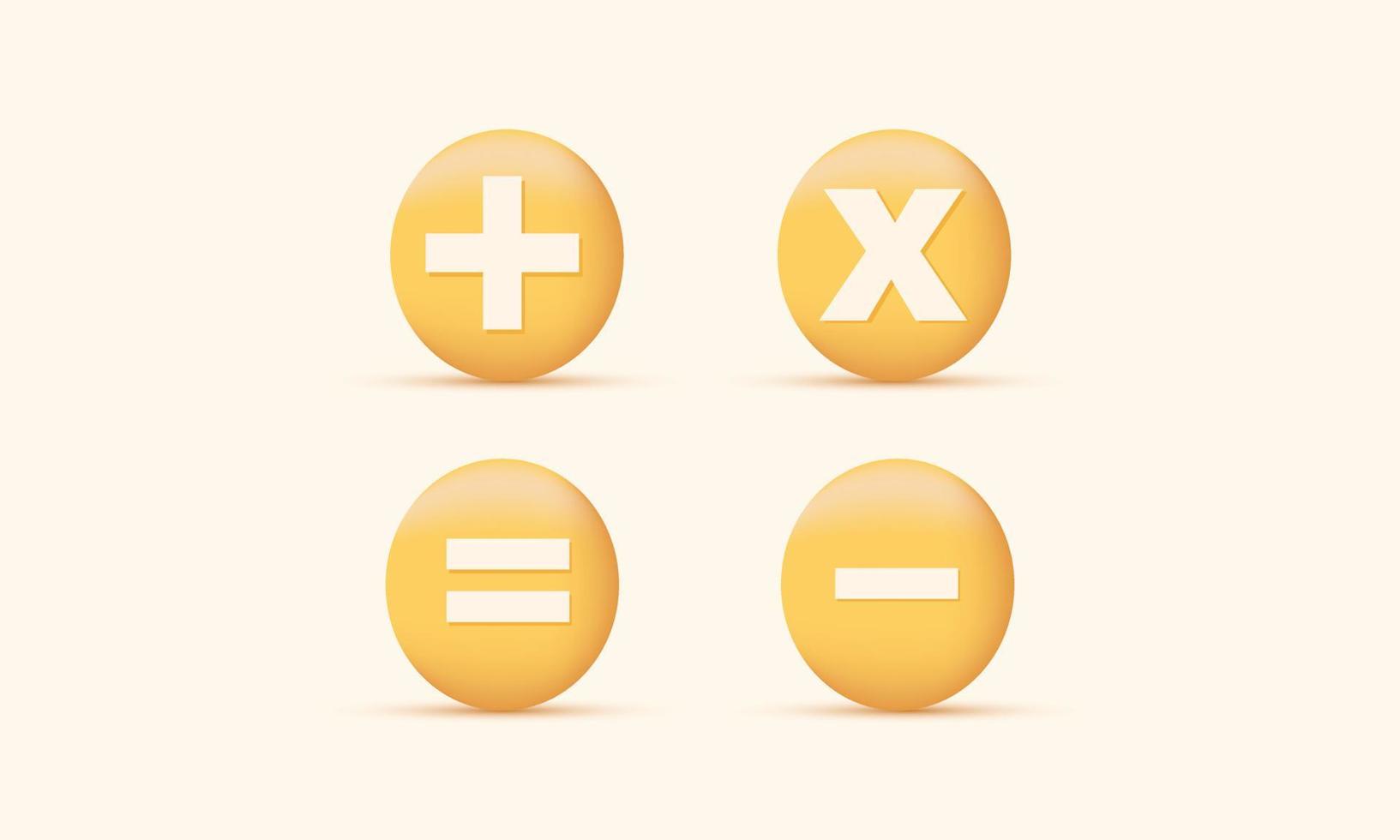 3d mathematics icon isolated on vector