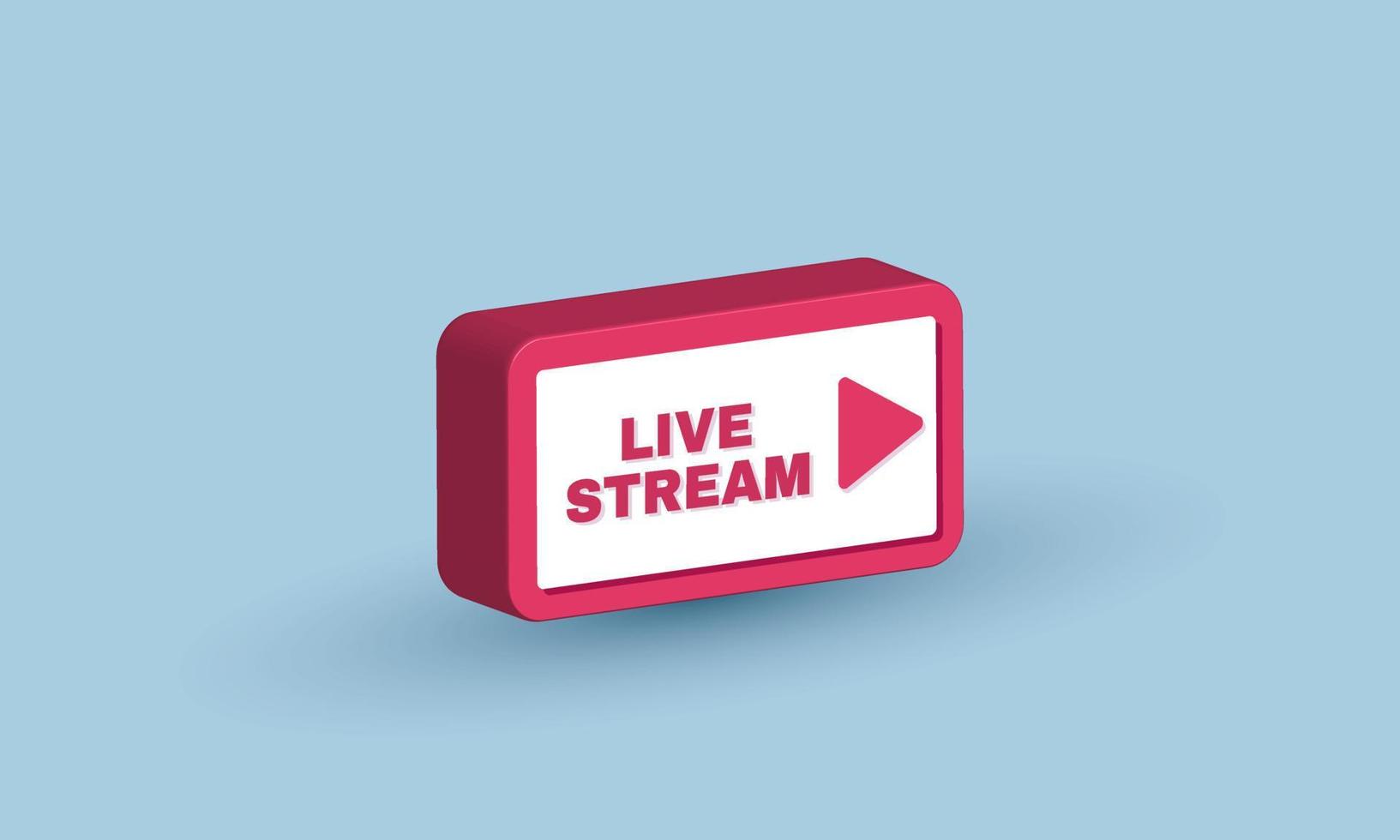 3d live red sign isolated on blue vector