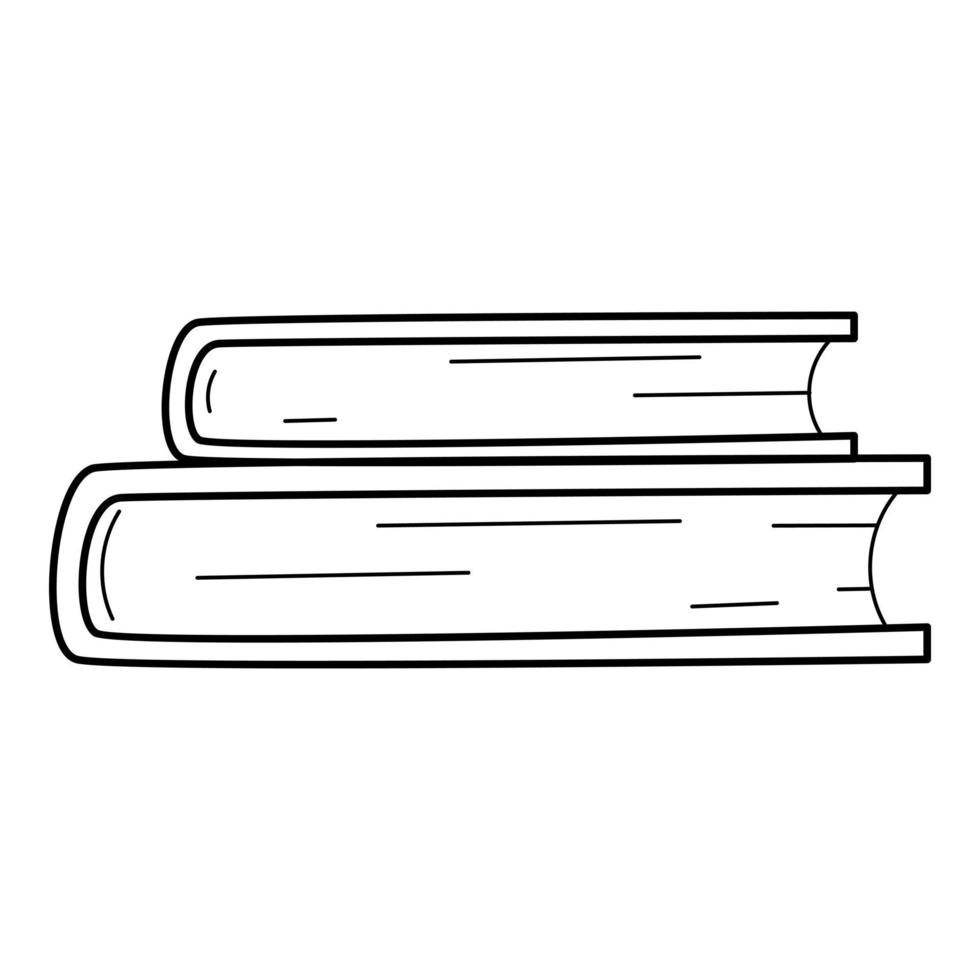 una pila de libros. garabatear. ilustración vectorial en blanco y negro dibujada a mano. los elementos de diseño están aislados en un fondo blanco vector