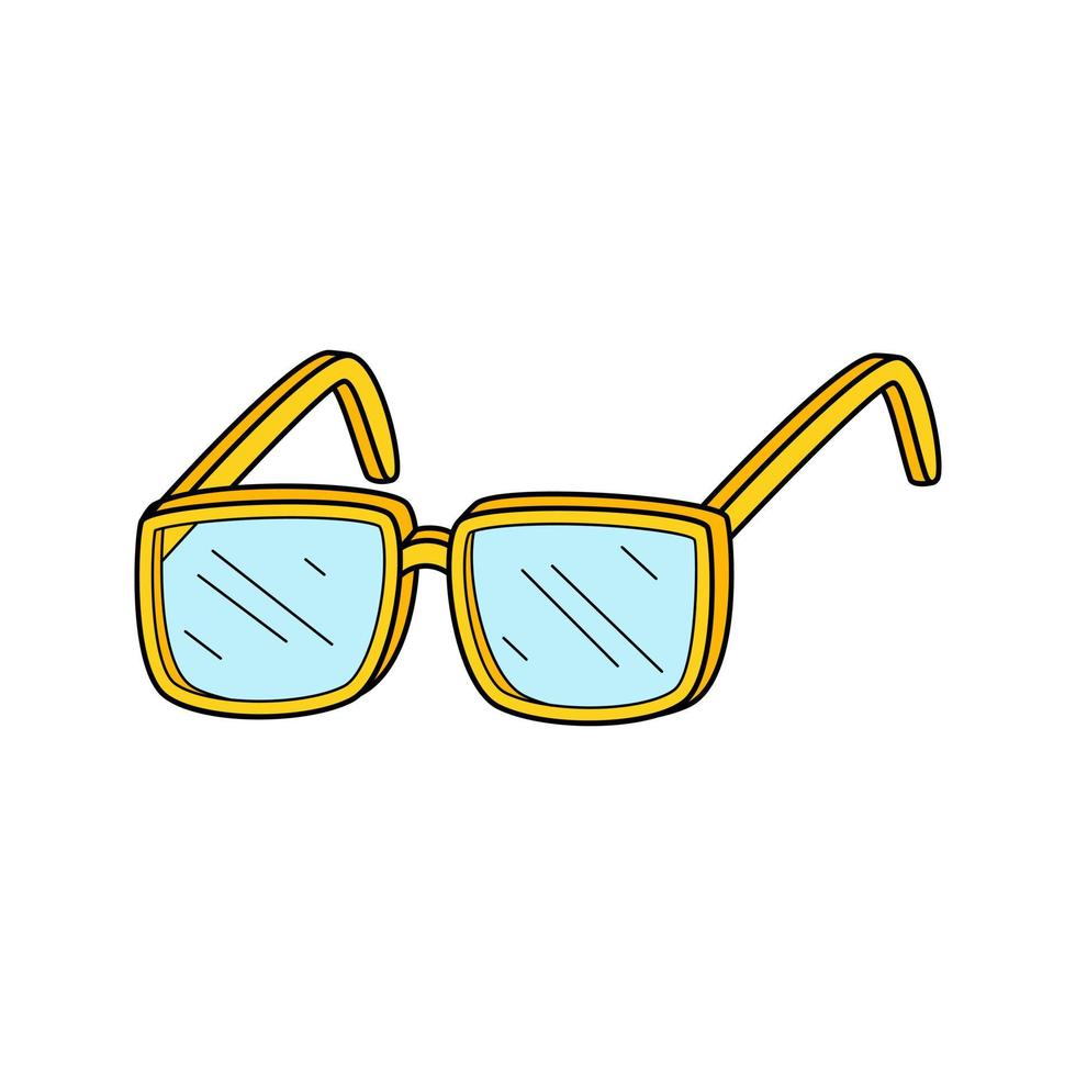 lentes ópticos en . garabatear. ilustración vectorial colorida dibujada a mano. los elementos de diseño están aislados en un fondo blanco. vector