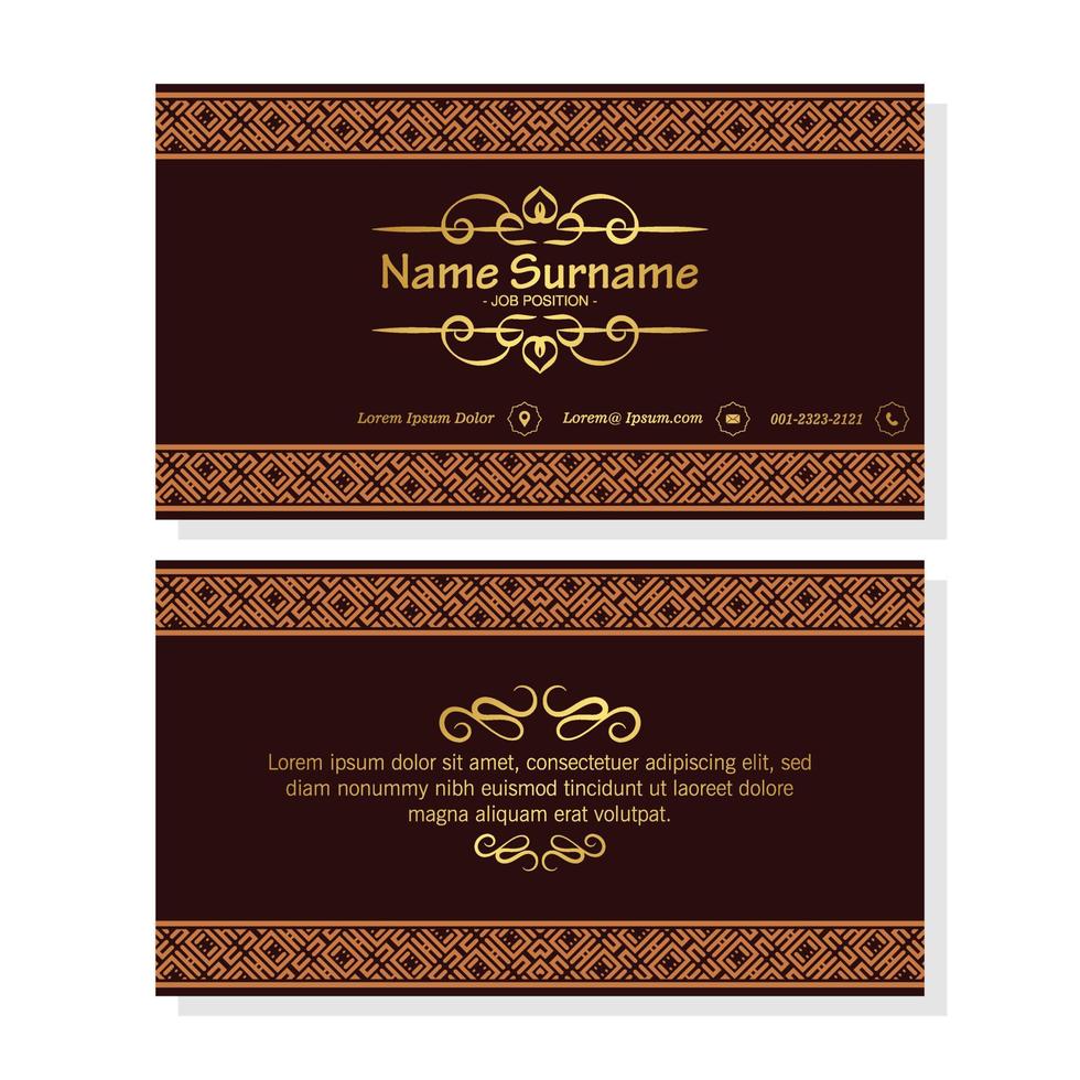 luxury classic business card border ornament pattern vector