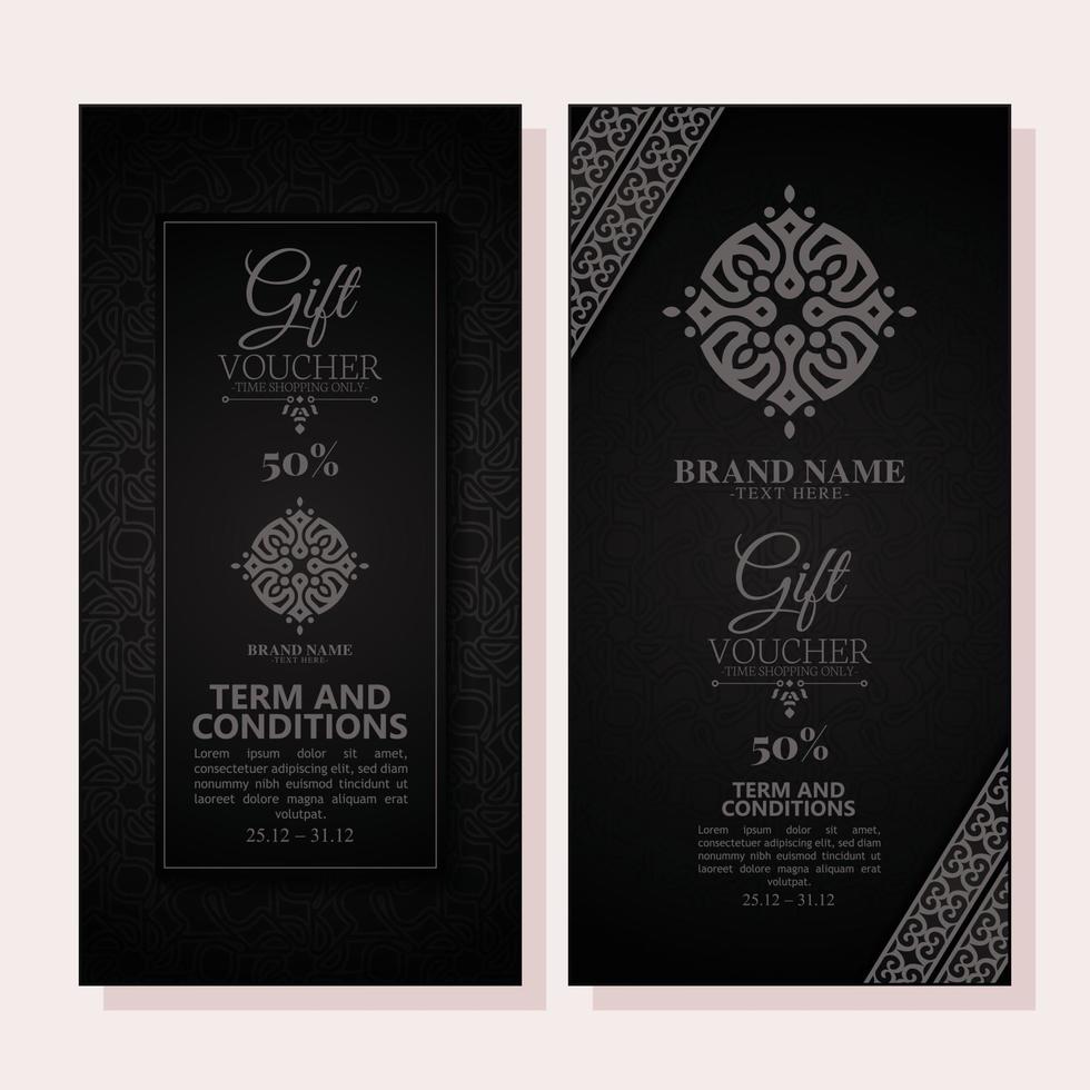 gift voucher card with modern art logo vector