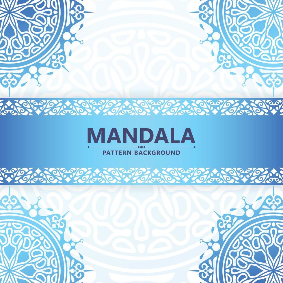 elegant blue gradient mandala background vector