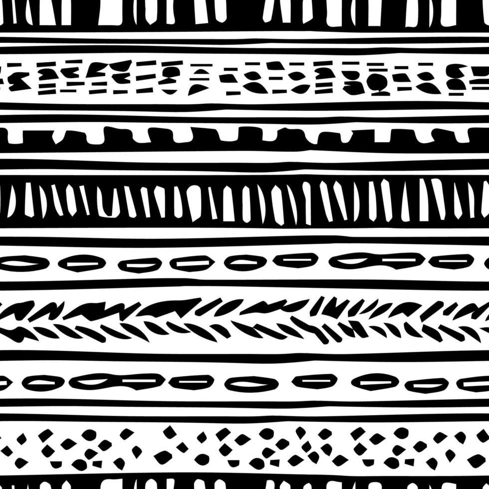 Hand drawn abstract black white seamless repeat pattern. Can be used for textile, cover prints, cards, invitations, clothes, wallpaper, posters, wrapping paper vector