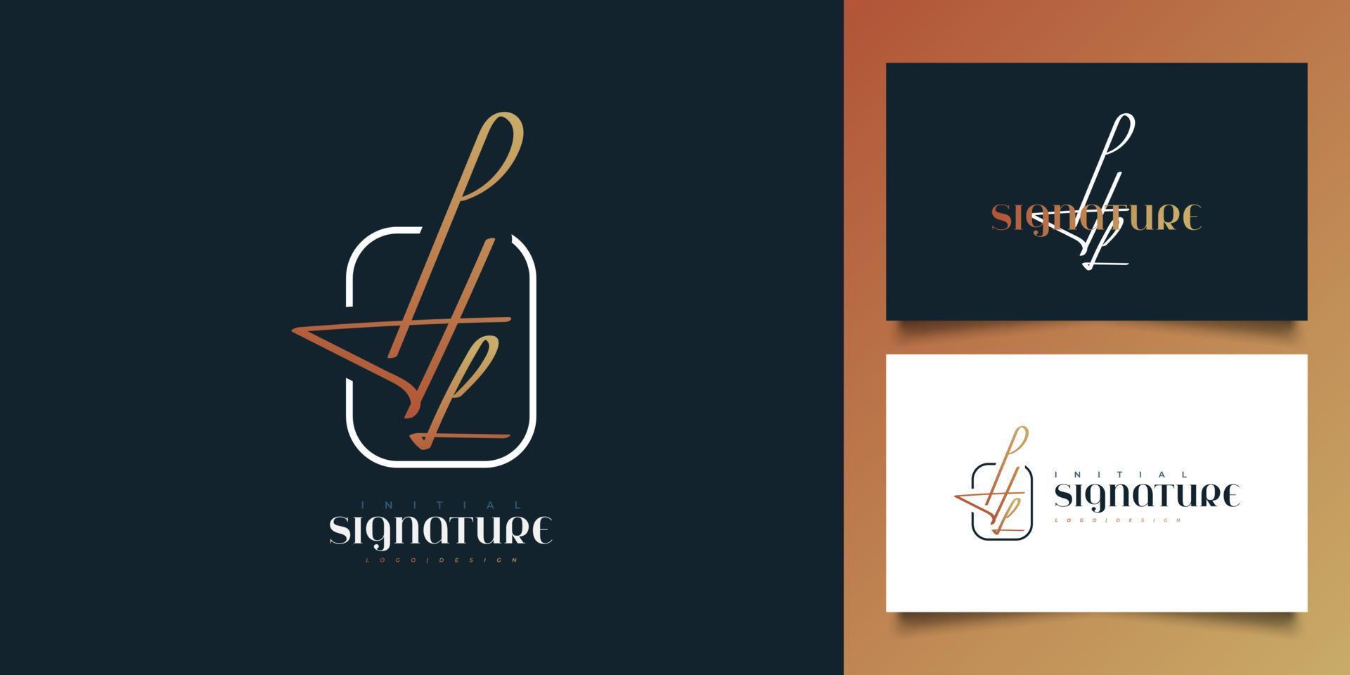 Initial H and L Logo Design in Minimalist Handwriting Style. HL Initial Signature for Logo or Business Identity vector