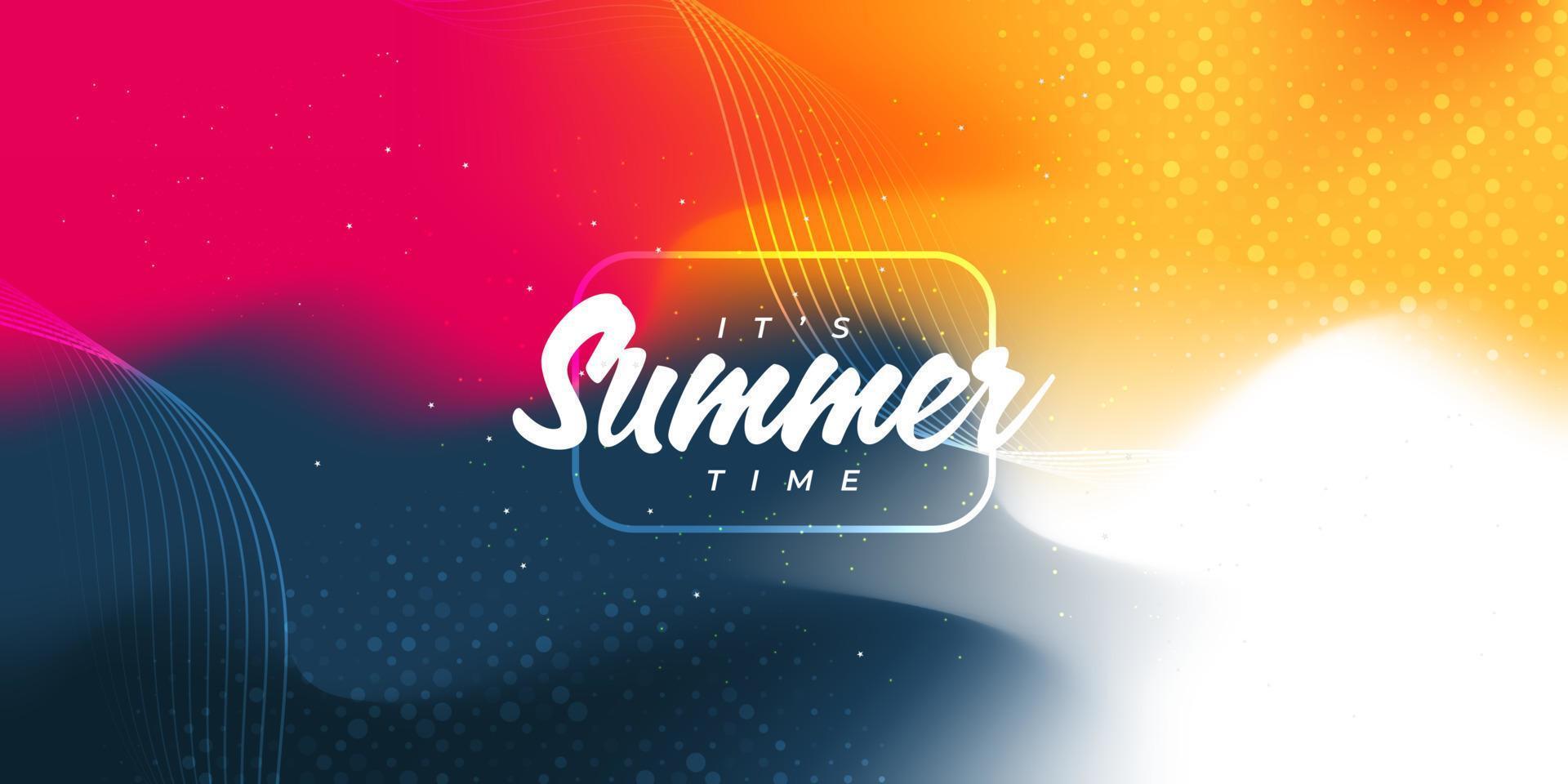 Colorful Summer Background for Banner or Poster Design. Abstract Wavy Background. It's Summer Time vector