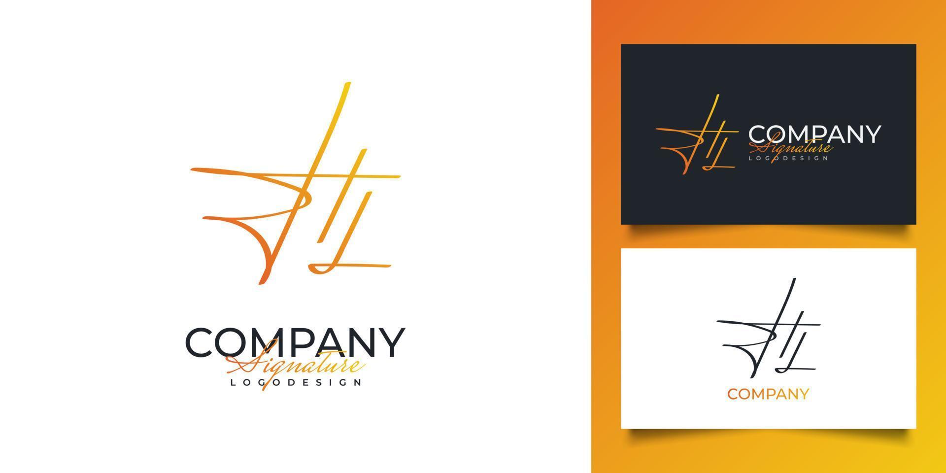 diseño inicial del logotipo h y l en estilo minimalista de escritura a mano. hl firma inicial para logotipo o identidad comercial vector