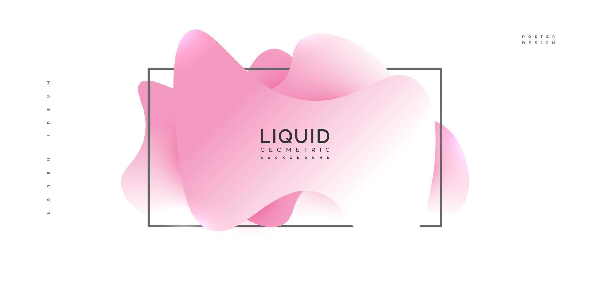 fondo líquido rosa y blanco. fondo geométrico abstracto con formas fluidas. Fondo líquido ondulado 3d para pancarta o póster vector