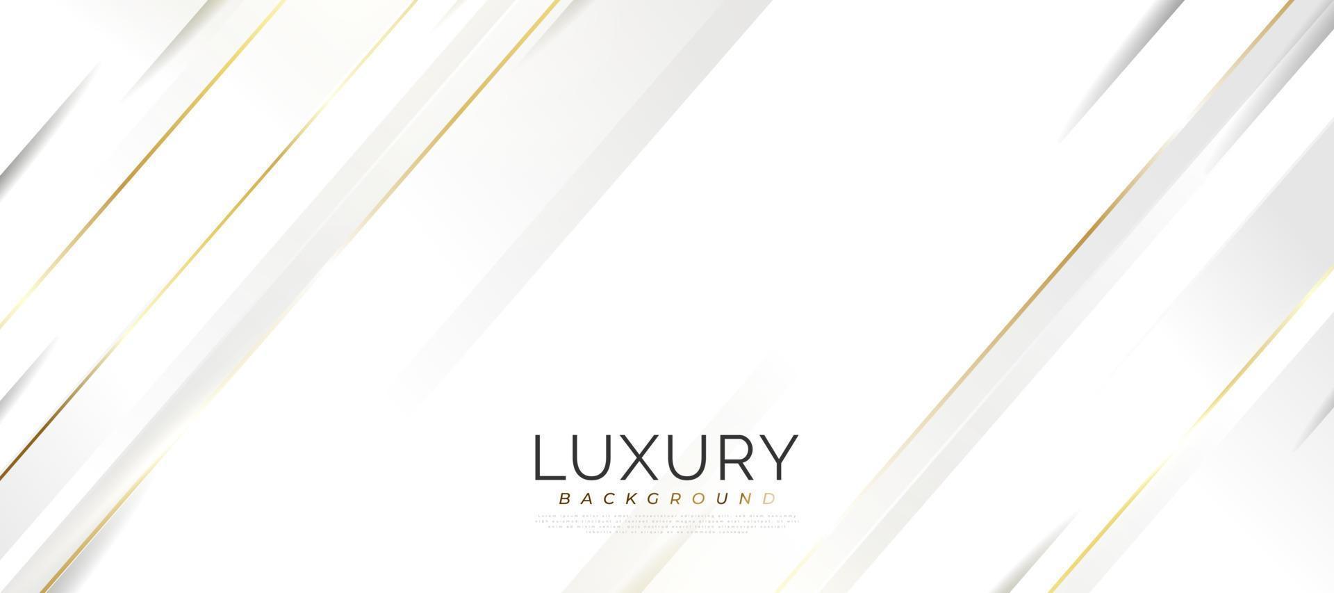 Luxury White and Gold Background with 3D Paper Cut Style. Elegant Background for Award, Nomination, Ceremony, Formal Invitation or Certificate Design vector