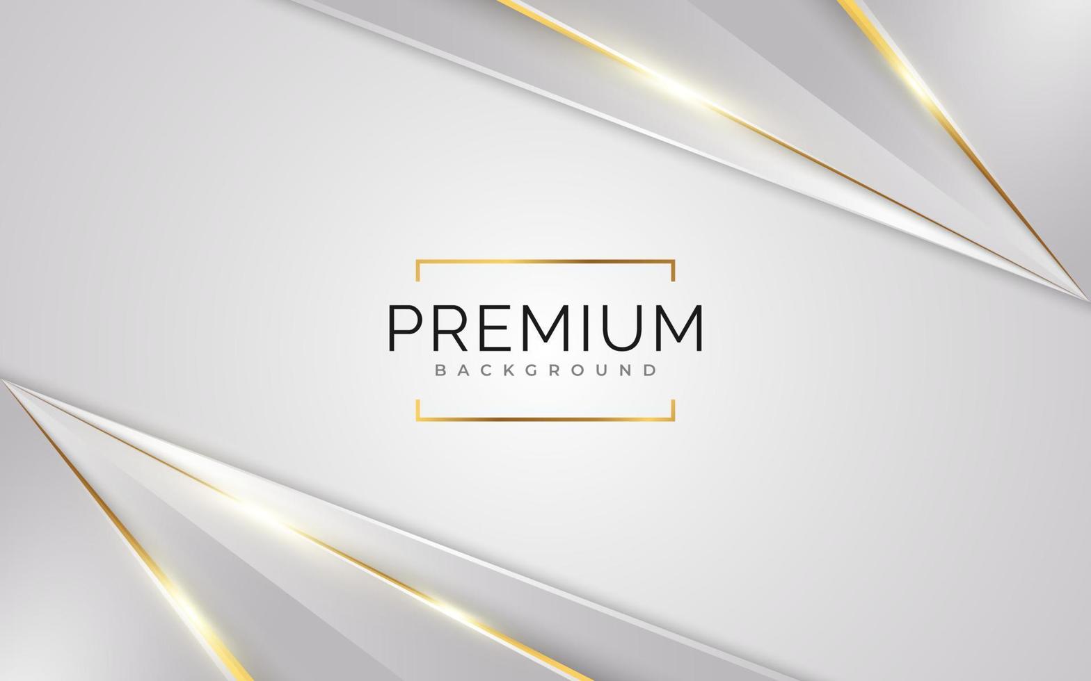 Luxury White and Gold Background with Golden Lines and Paper Cut Style. Premium Gray and Gold Background for Award, Nomination, Ceremony, Formal Invitation or Certificate Design vector