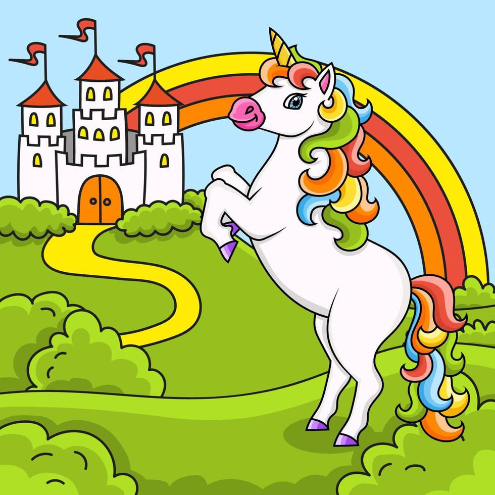 unicornio mágico. caballo de hadas fondo de color para su diseño. para  fondos de pantalla, portadas, postales, pancartas. ilustración vectorial  7509300 Vector en Vecteezy