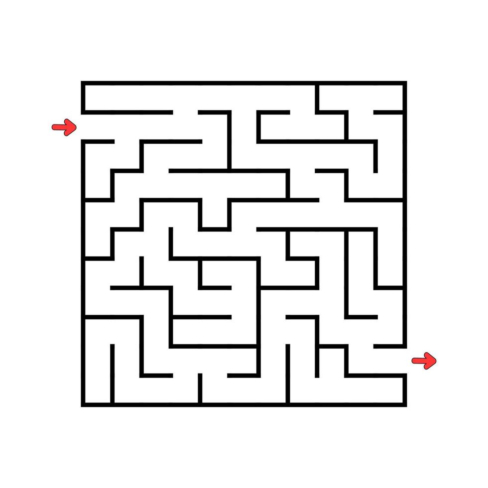 Abstact labyrinth. Educational game for kids. Puzzle for children. Maze conundrum. Find the right path. Vector illustration.