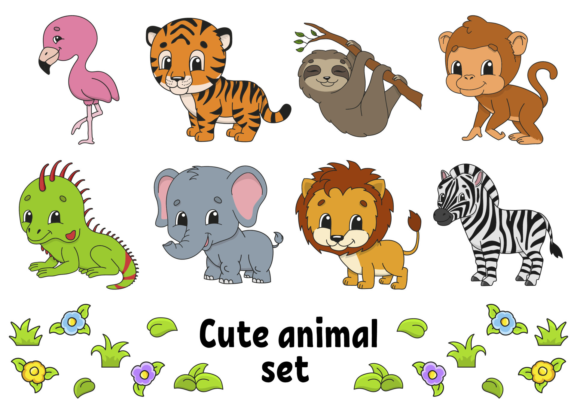 Cartoon character. Animal theme. Colorful vector illustration. Isolated on  white background. Design element. Template for your design, books,  stickers, cards. 7509366 Vector Art at Vecteezy