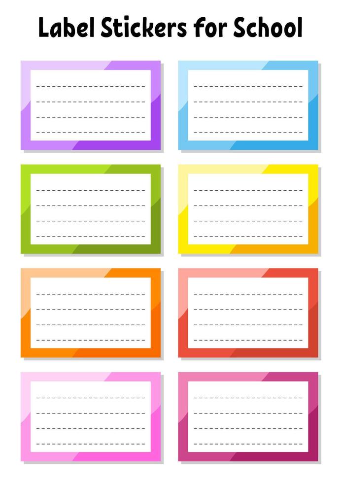 set-stickers-for-school-empty-template-name-tags-gift-labels-perfect-for-folders-daily-journals-notebooks-lunch-bags-pencil-boxes-rectangular-label-color-vector-isolated-illustration-7509374-vector-art-at-vecteezy for Name Tag Template Free Printable Word Set stickers for school. Empty template. Name tags, gift labels. Perfect for folders, daily journals, notebooks, lunch bags, pencil boxes. Rectangular label. Color vector isolated illustration. 7509374 Vector Art at Vecteezy for Name Tag Template Free Printable Word