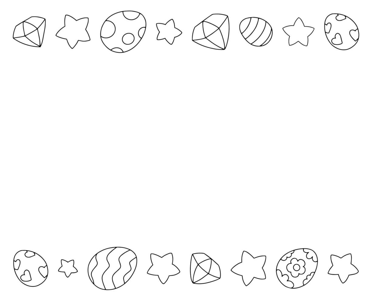 marco de elementos de pascua. elemento de diseño para tarjeta de felicitación. ilustración vectorial aislado sobre fondo blanco. vector