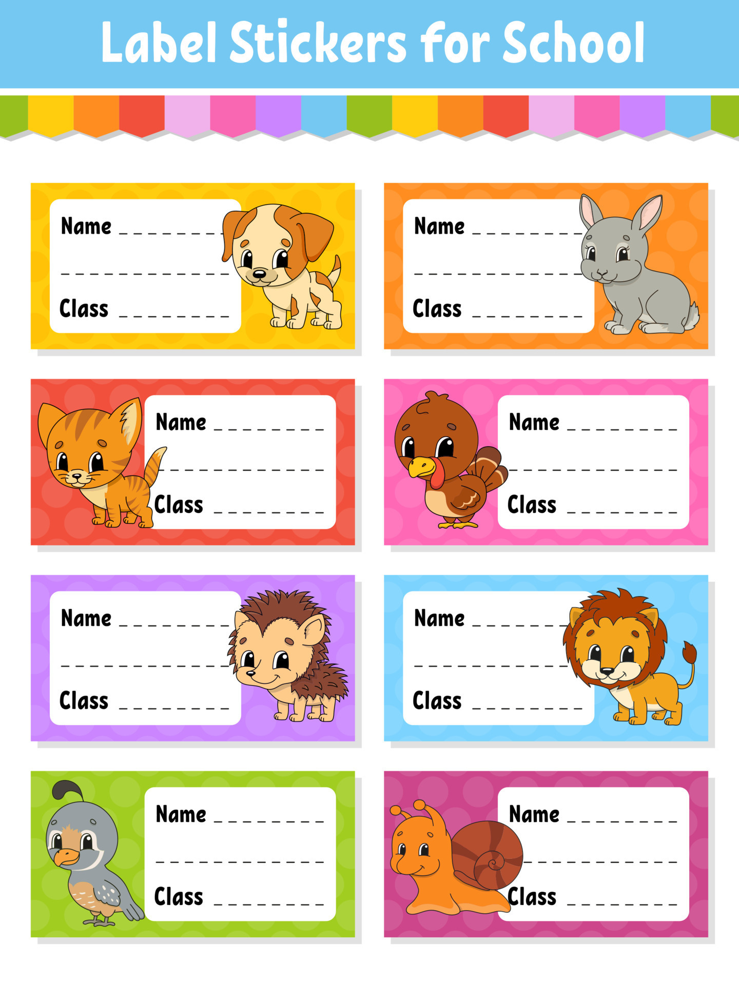 Funny Cute Stickers Name Collection For Personalizing Your Items