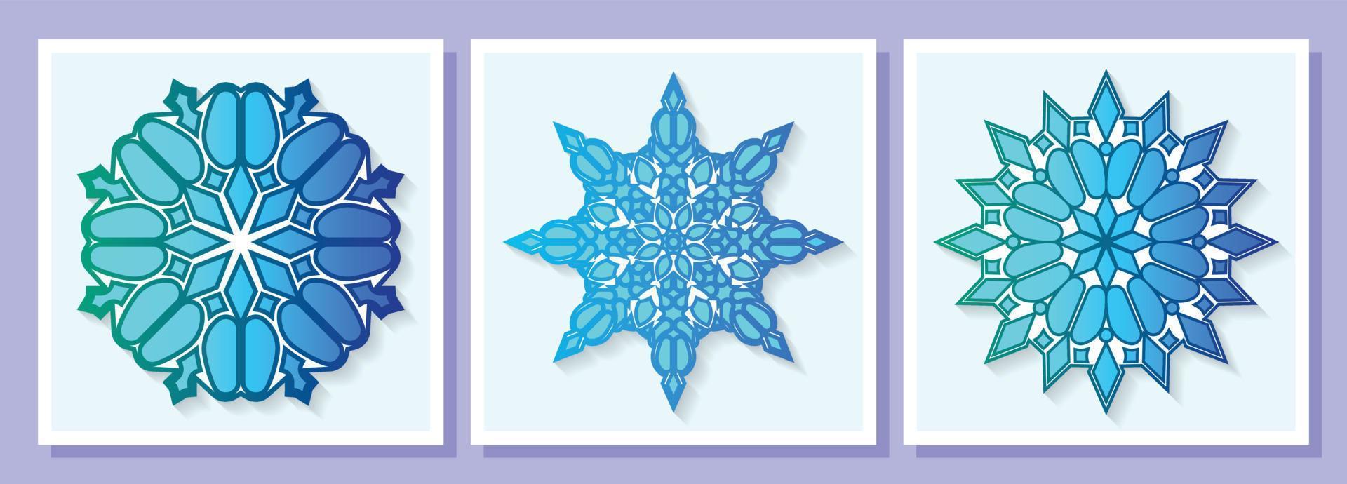 Set of colorful mandala design template vector