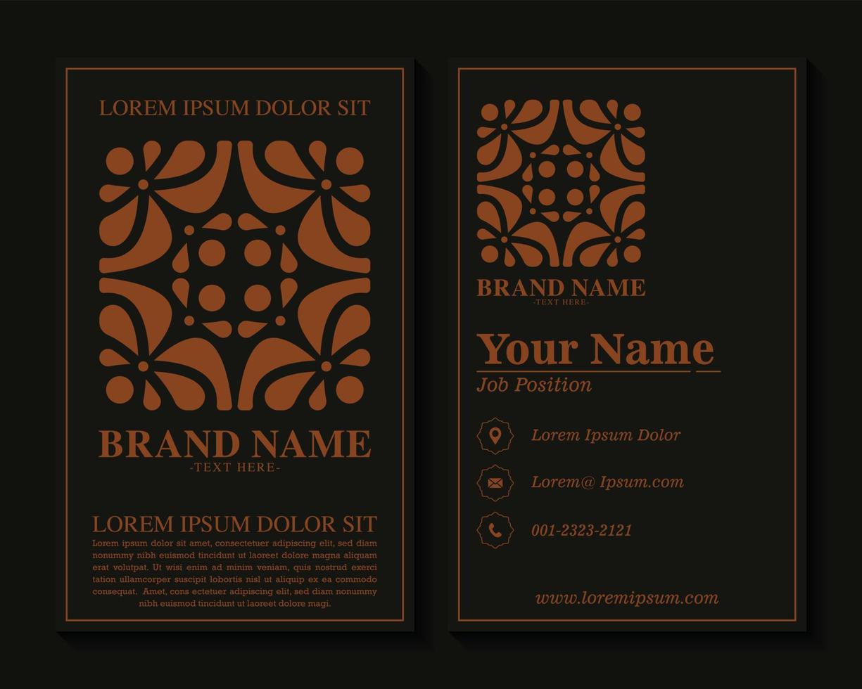 ornament pattern business card design vector