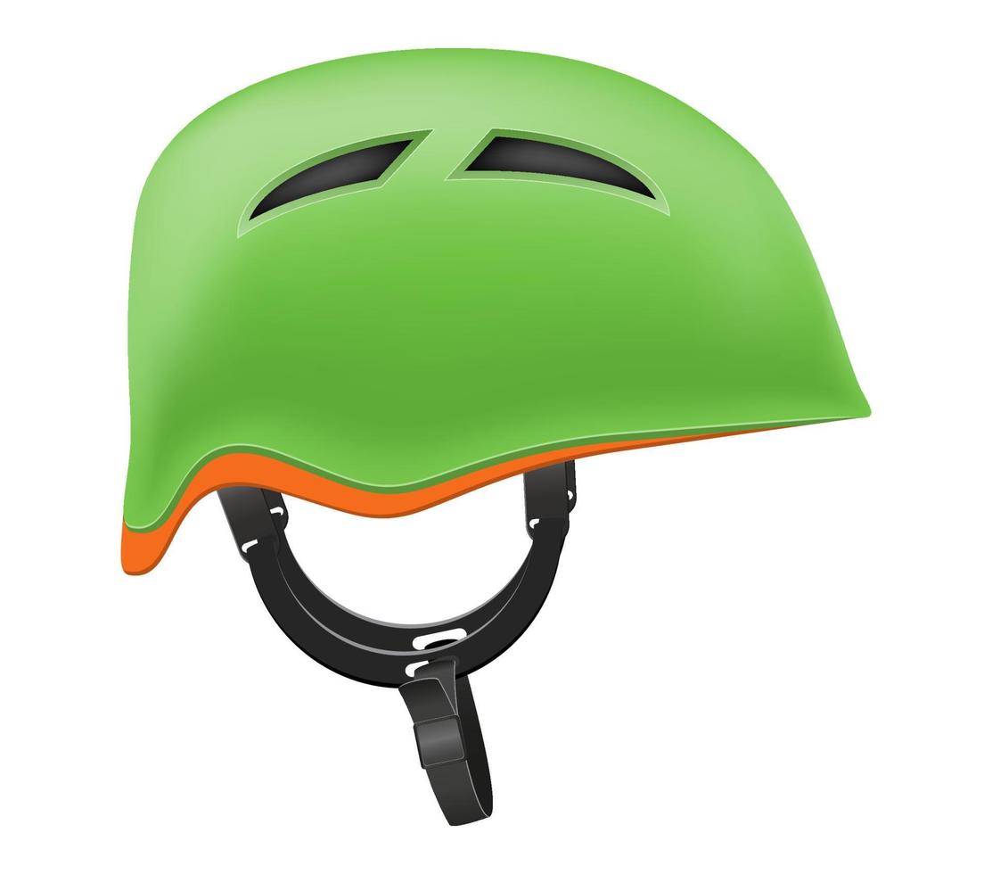 Ilustración de vector de equipo de escalada de casco aislado sobre fondo blanco