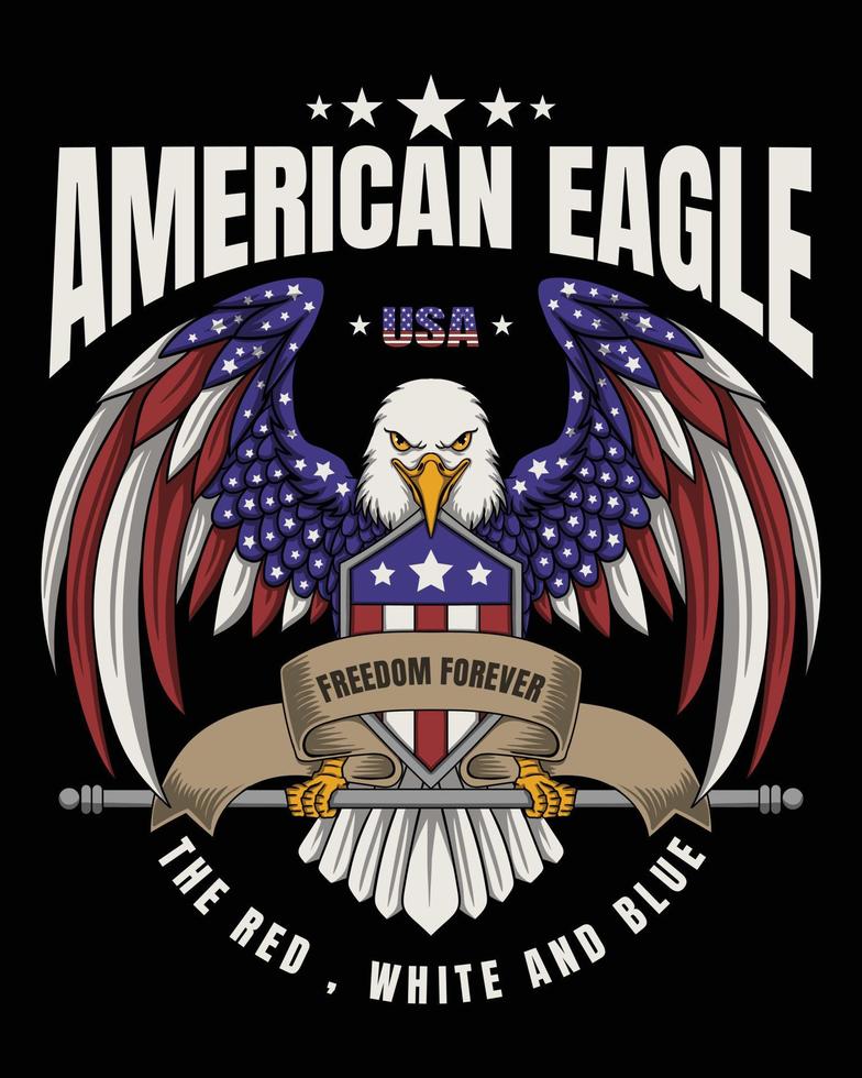 águila América libertad para siempre ilustración vectorial vector