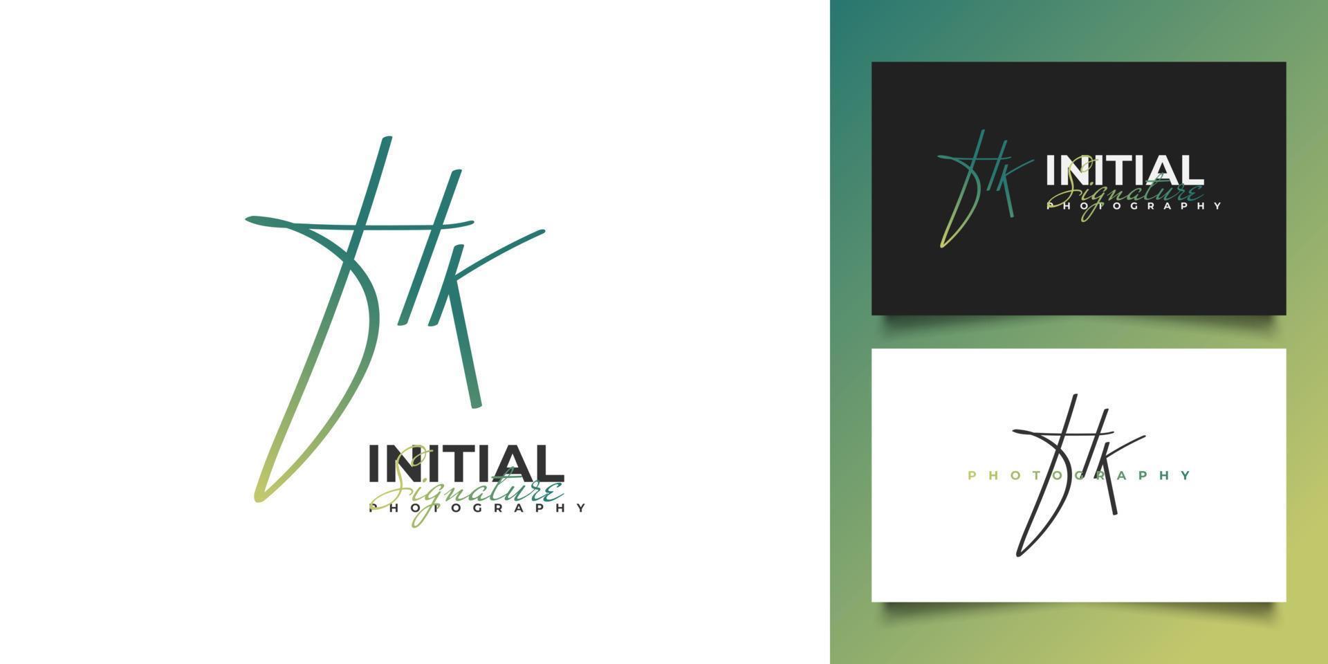 Initial H and K Logo Design with Handwriting Style. HK Initial Signature for Logo or Business Identity vector