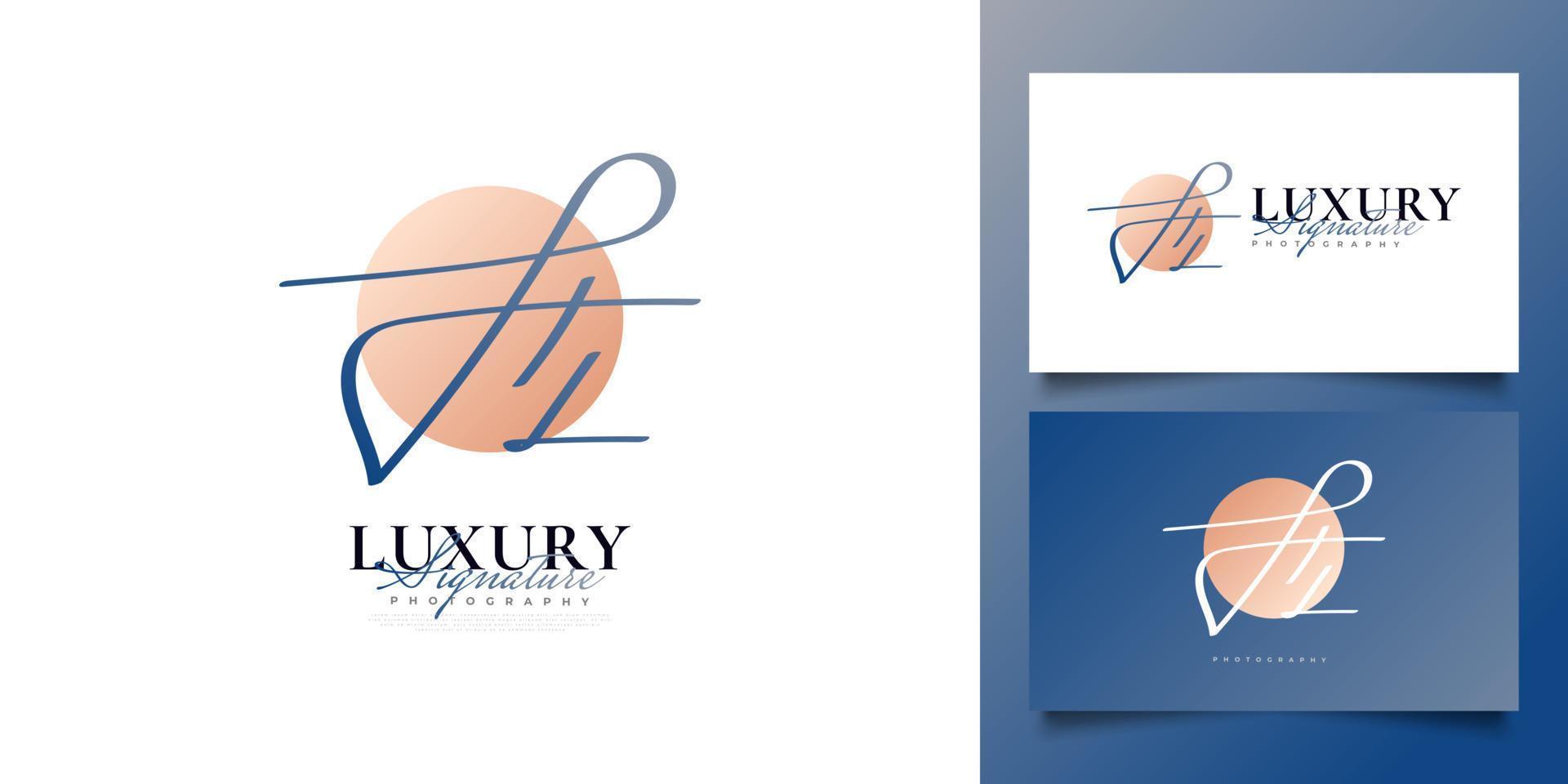 Initial H and L Logo Design with Handwriting Style. HL Initial Signature for Logo or Business Identity vector