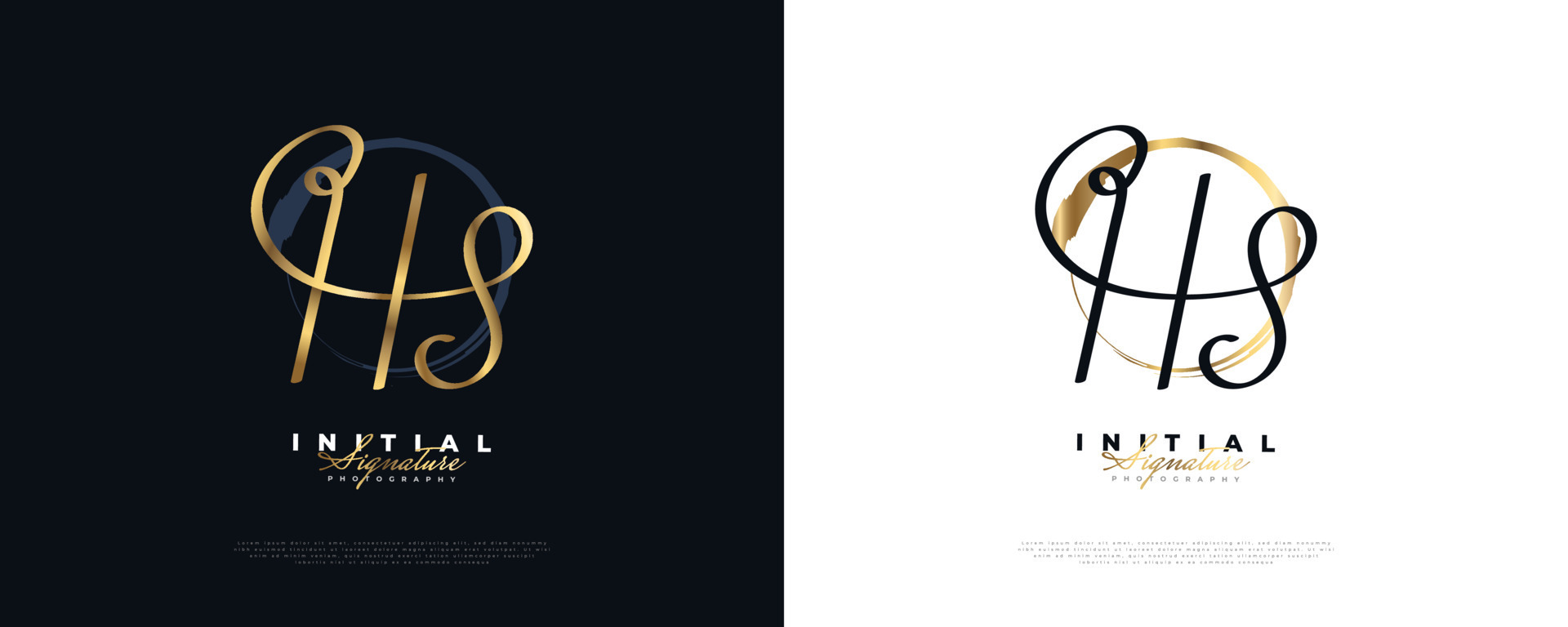 Initial H and S Logo Design in Gold Handwriting Style. HS Signature Logo or  Symbol for Wedding, Fashion, Jewelry, Boutique and Business Brand Identity  7509639 Vector Art at Vecteezy
