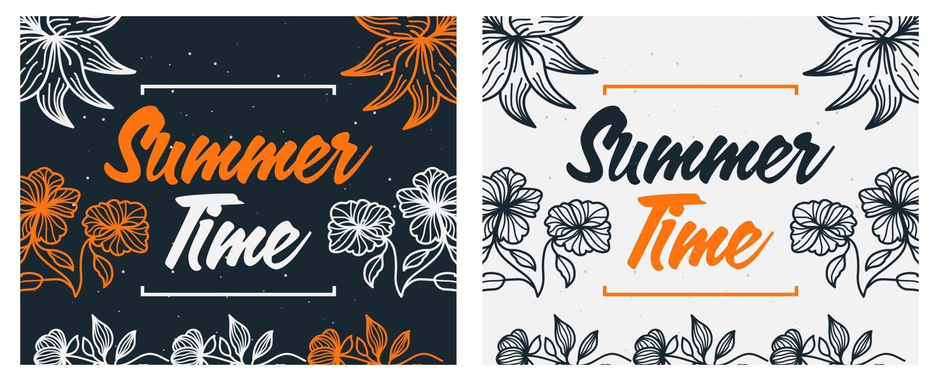 Summer Festive Background with Flowers Illustration. Summer Time Background for Banner, Poster, Card, or Party Invitation Design vector