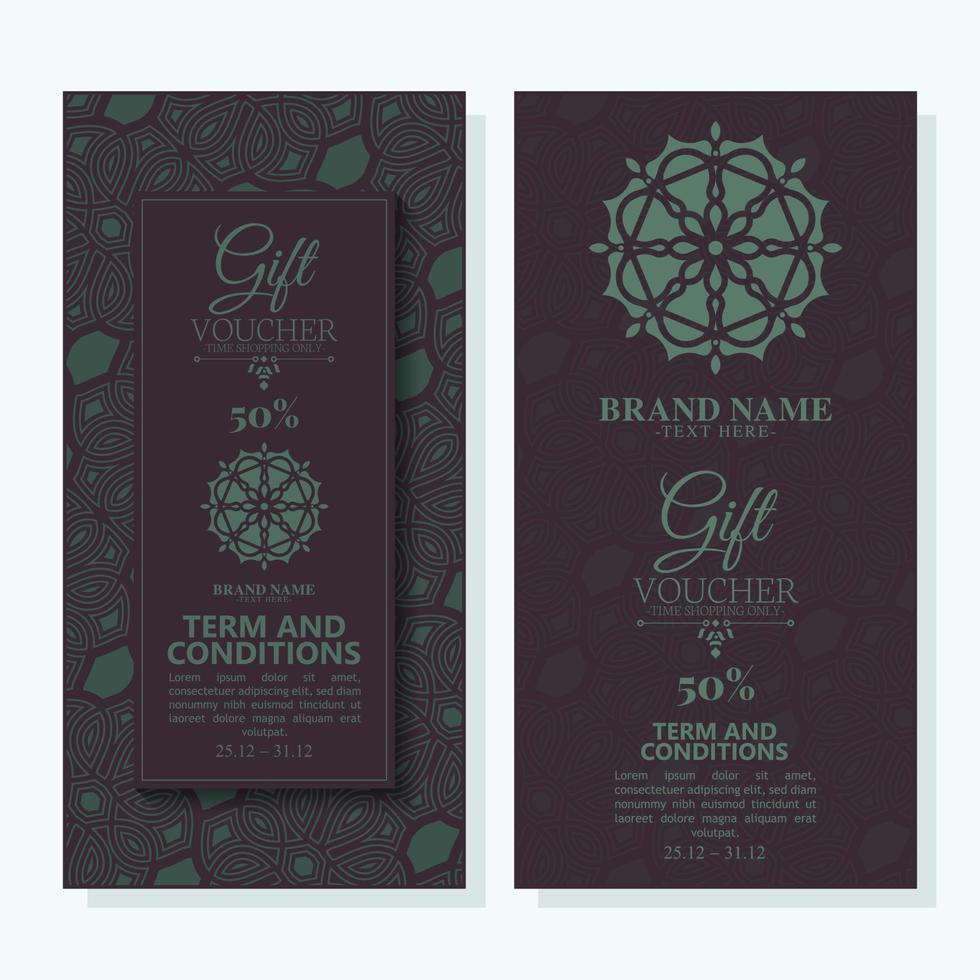 gift voucher card with modern art logo vector