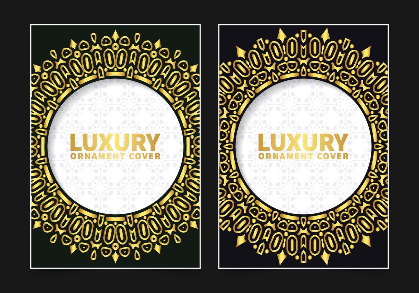 luxury gold circle pattern frame cover template vector