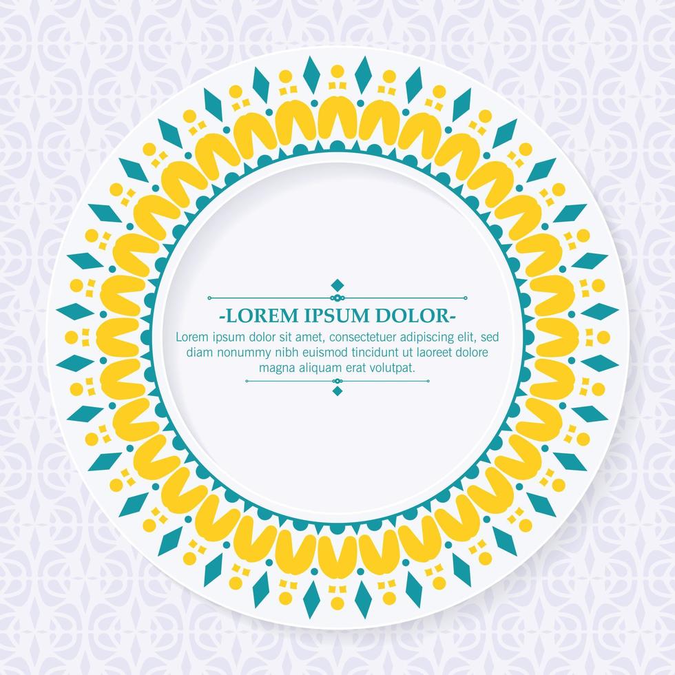 Calligraphy circle ornament frame line vector