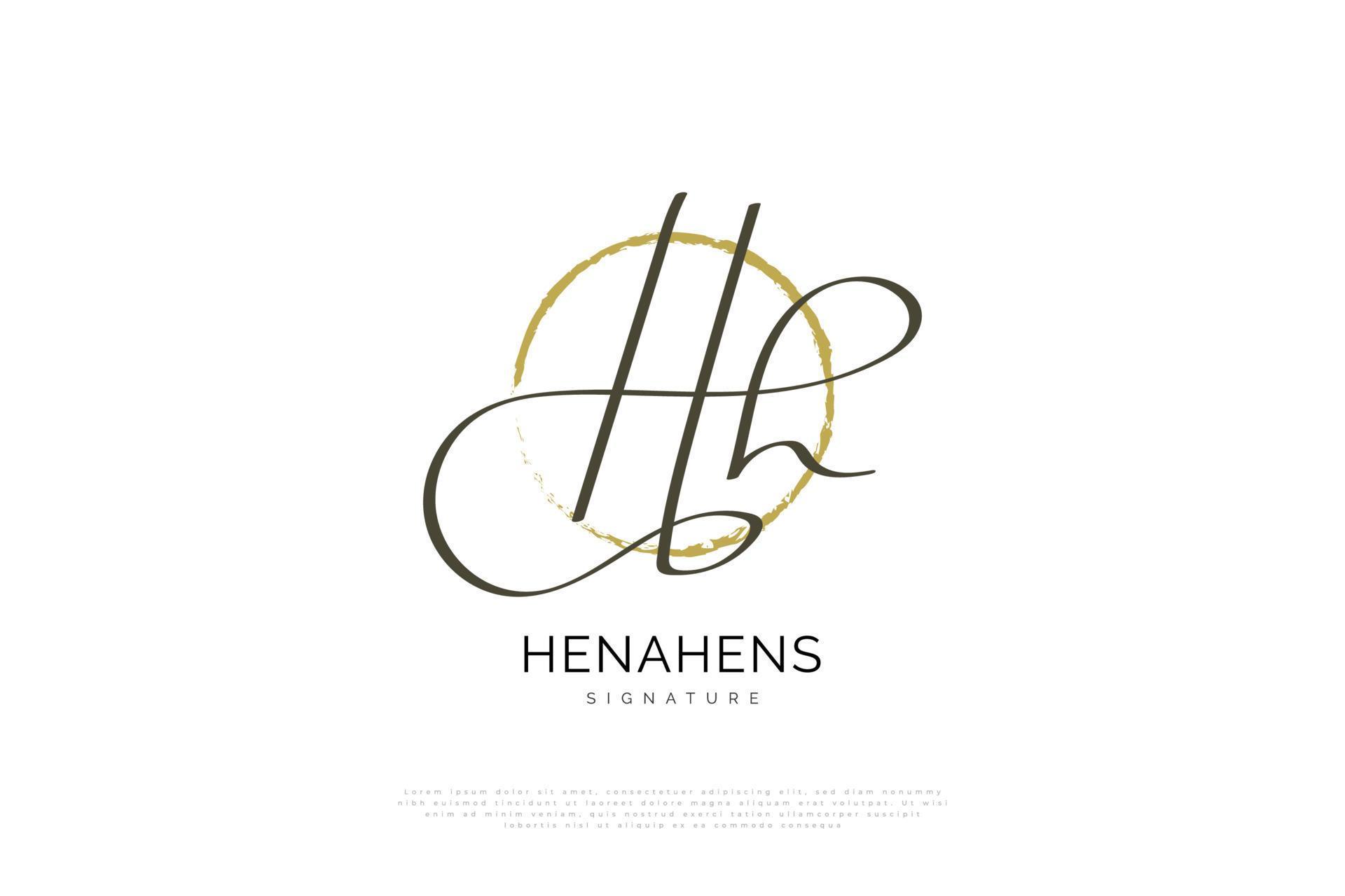 HH Initial Logo Design in Minimalist Handwriting Style. HH Signature ...