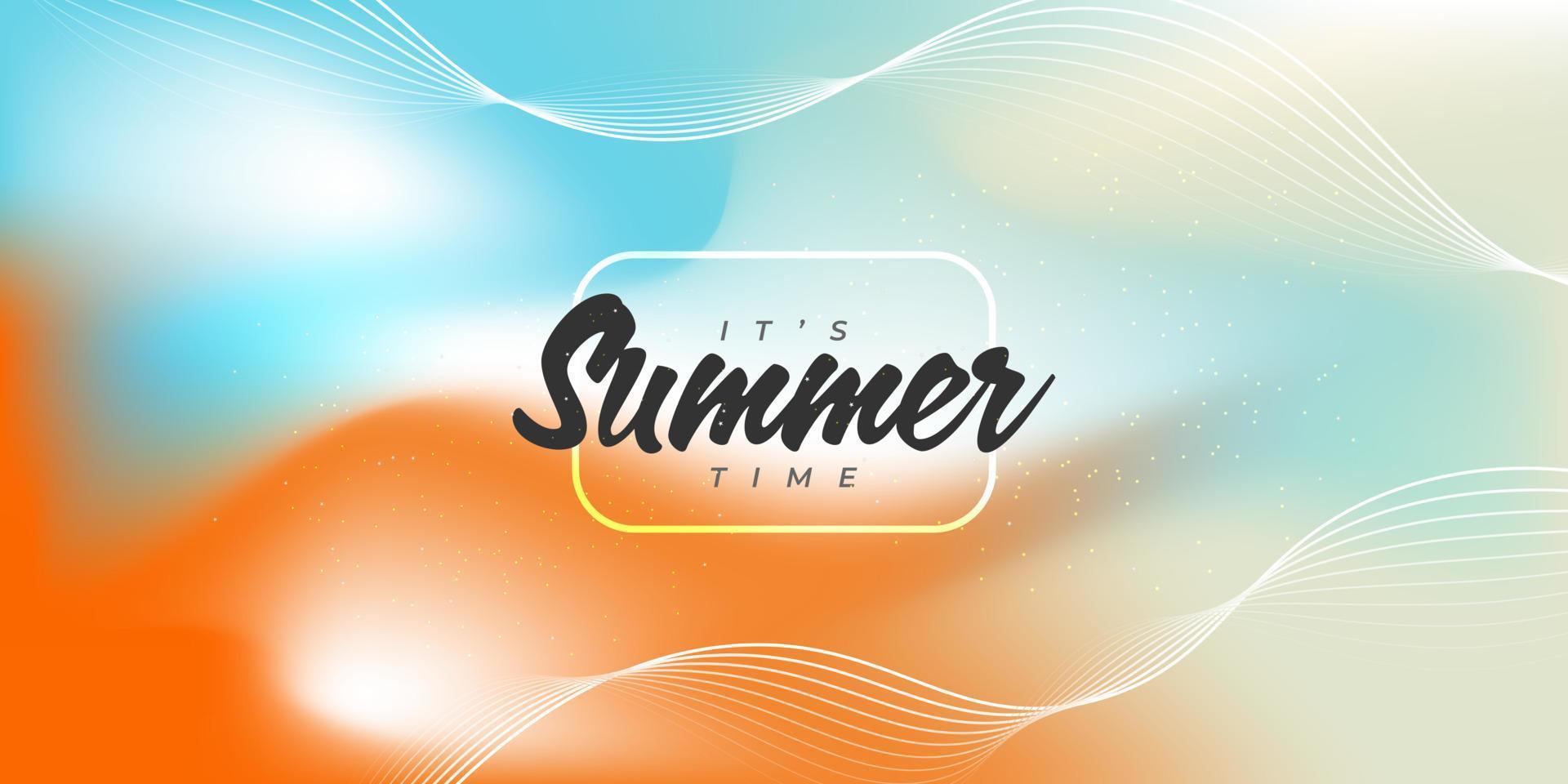 Colorful Summer Background for Banner or Poster Design. Abstract Wavy Background. It's Summer Time vector