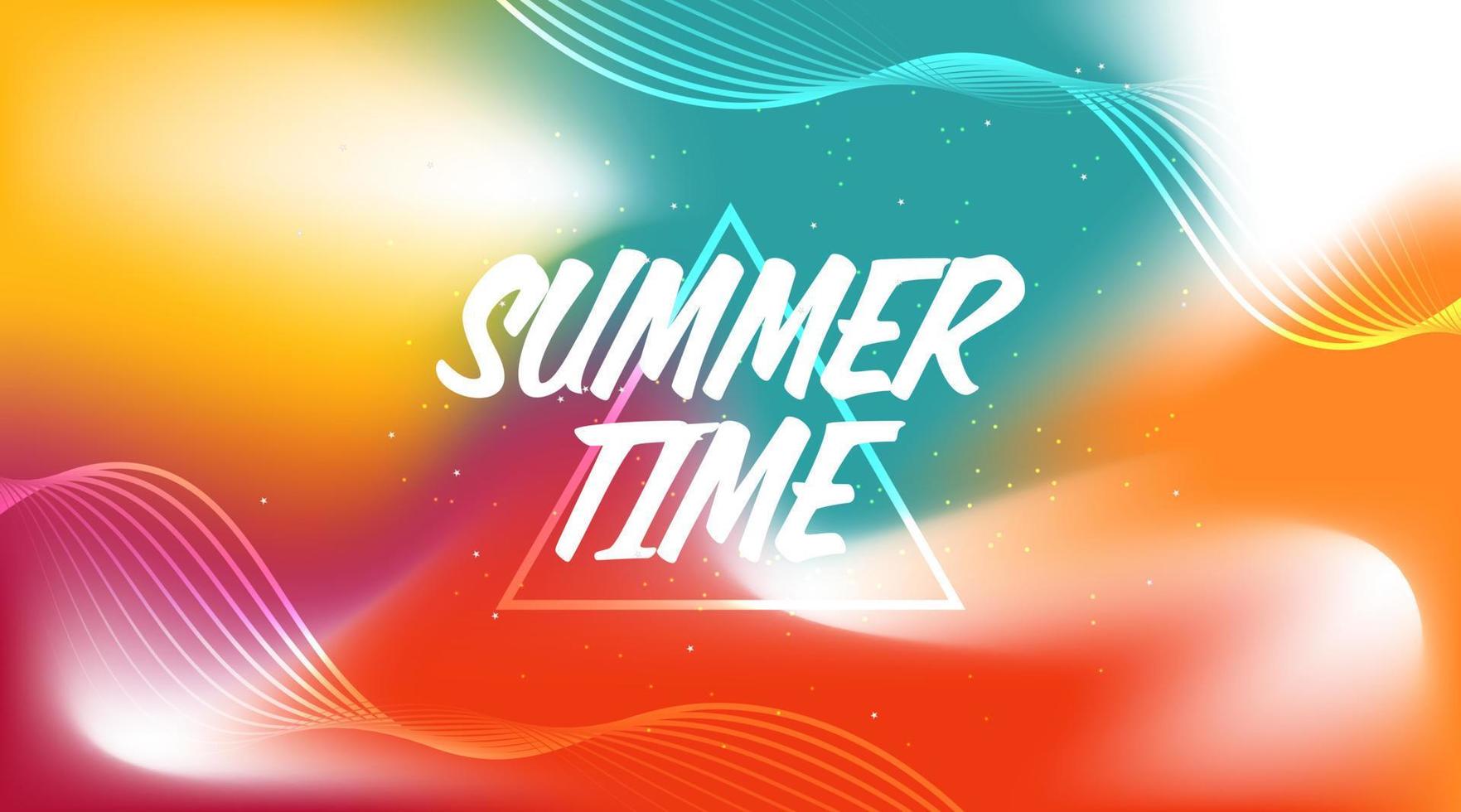 Colorful Summer Background for Banner or Poster Design. Abstract Wavy Background. It's Summer Time vector